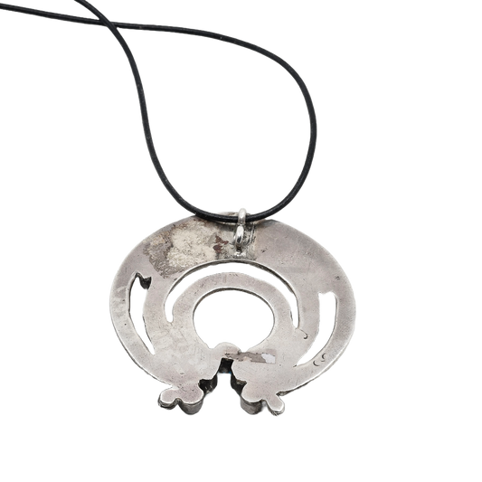 Early Navajo Naja Pendant of Silver and Turquoise
