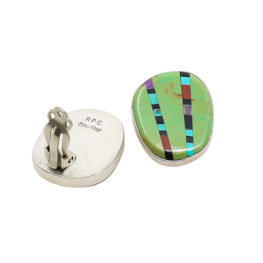 Inlay Earrings By Ronald And Petra Chavez Signed