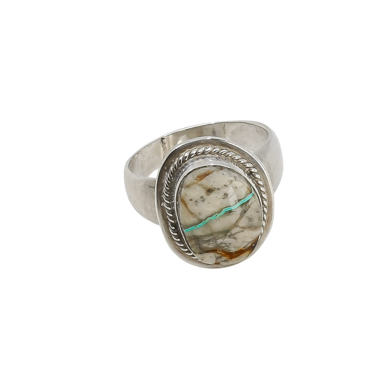 Pete Sanchez Ring of Boulder Ribbon Turquoise