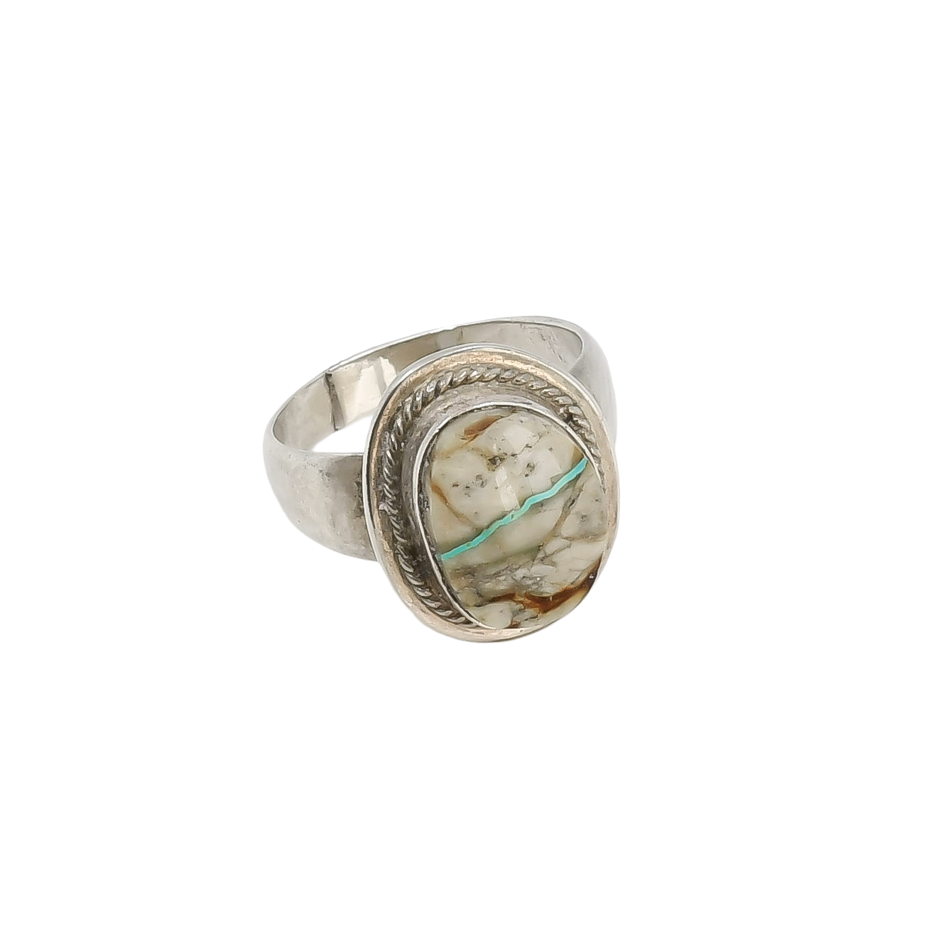 Pete Sanchez Ring of Boulder Ribbon Turquoise