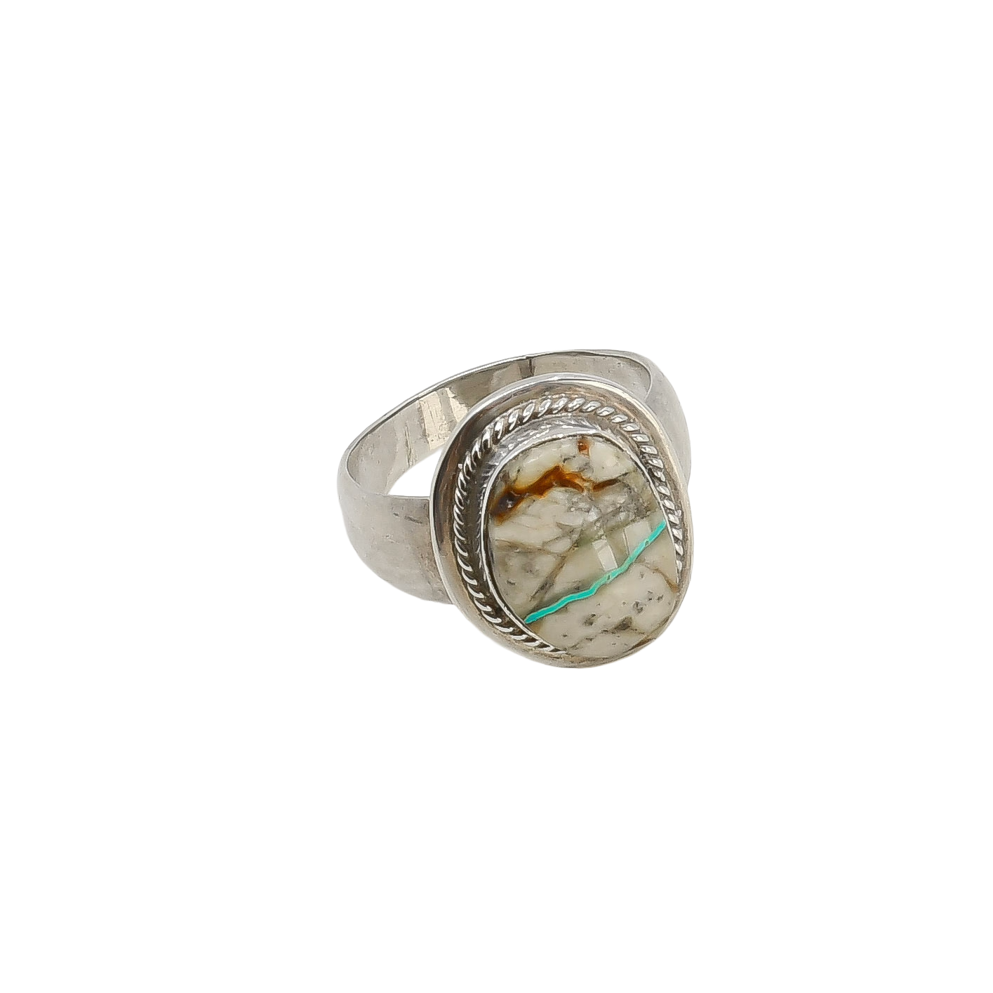 Pete Sanchez Ring of Boulder Ribbon Turquoise