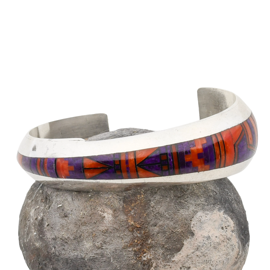 Jimmy Harrison Inlay Bracelet of Red Coral and Purple Sugilite
