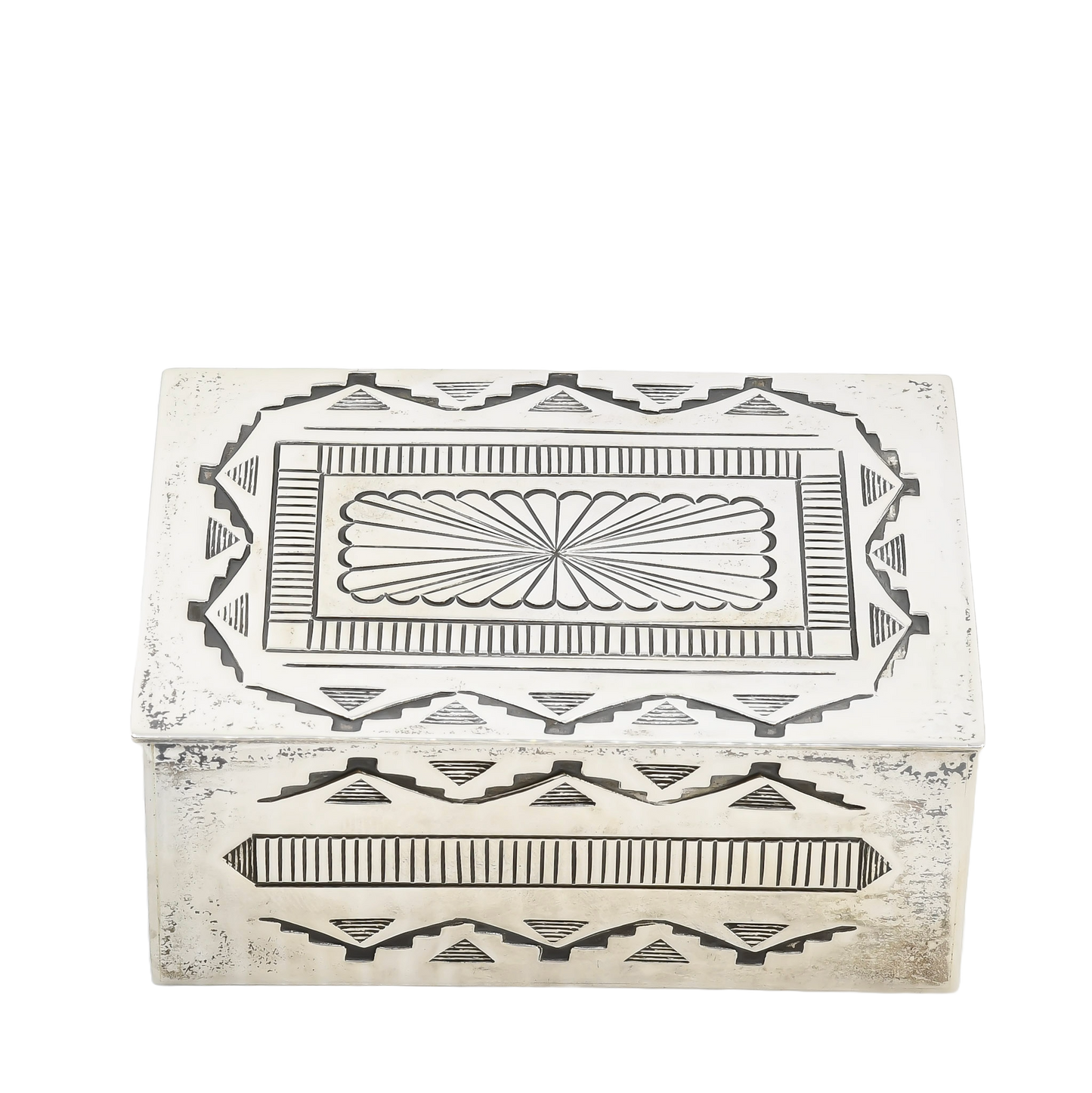 Vintage Navajo Silver Trinket Box