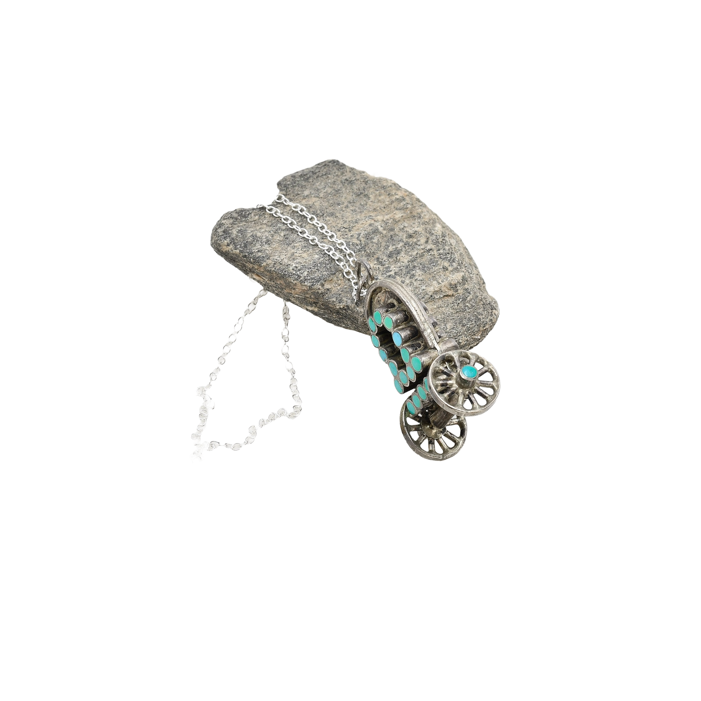 Vintage Zuni Covered Wagon Pendant by Dishta Family