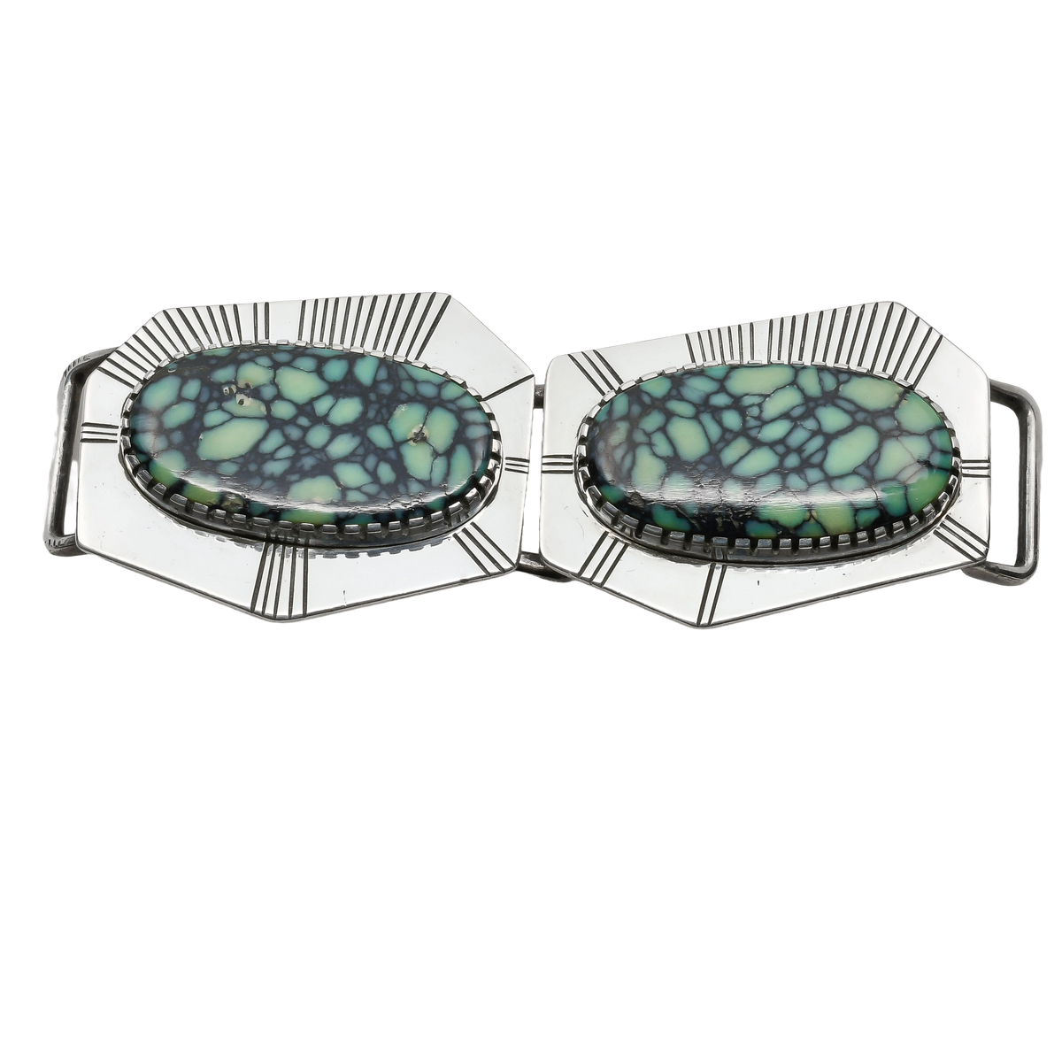 Yazzie Johnson And Gail Bird Buckle Set Of High Grade Variscite