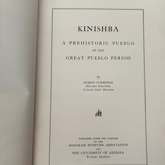 Book: Kinishba, A Prehistoric Pueblo of the Great Pueblo Period - Turquoise & Tufa
