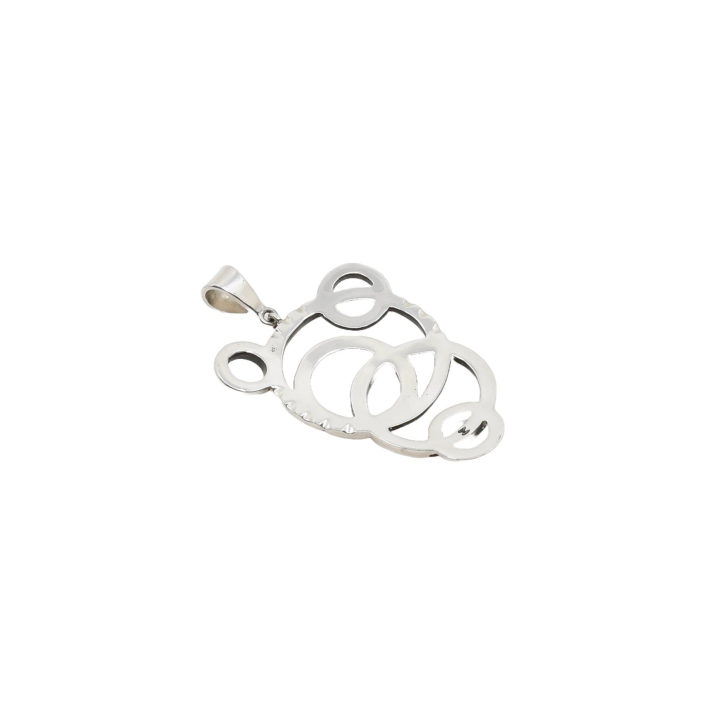 Contemporary Silver Circle Pendant By Jared Chavez - Turquoise & Tufa