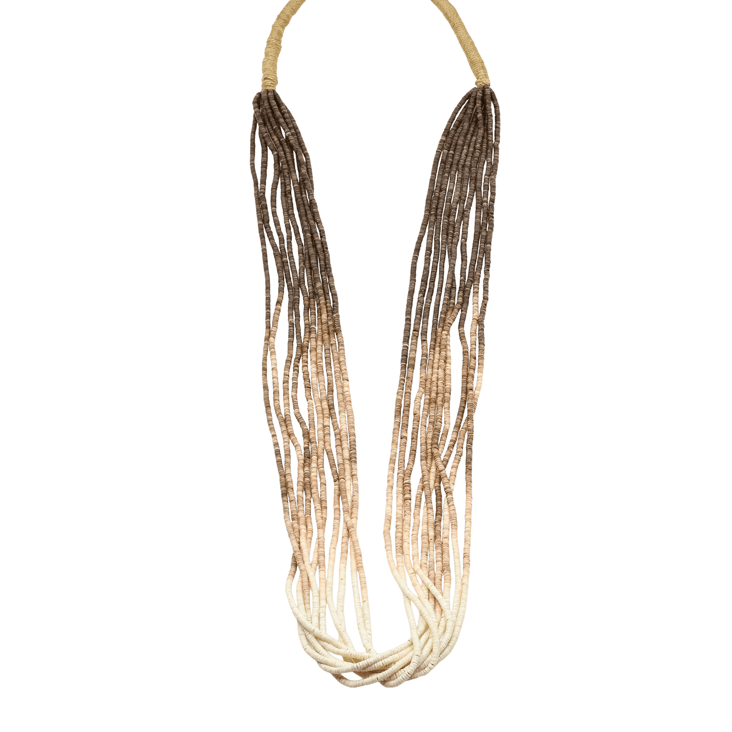 Deanna Tenorio Necklace 10 Strands Fine Ombre Shell Heishi Beads - Turquoise & Tufa