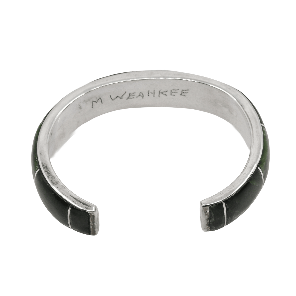 Manuel Weahkee Bracelet of Sterling Silver and Jade - Turquoise & Tufa