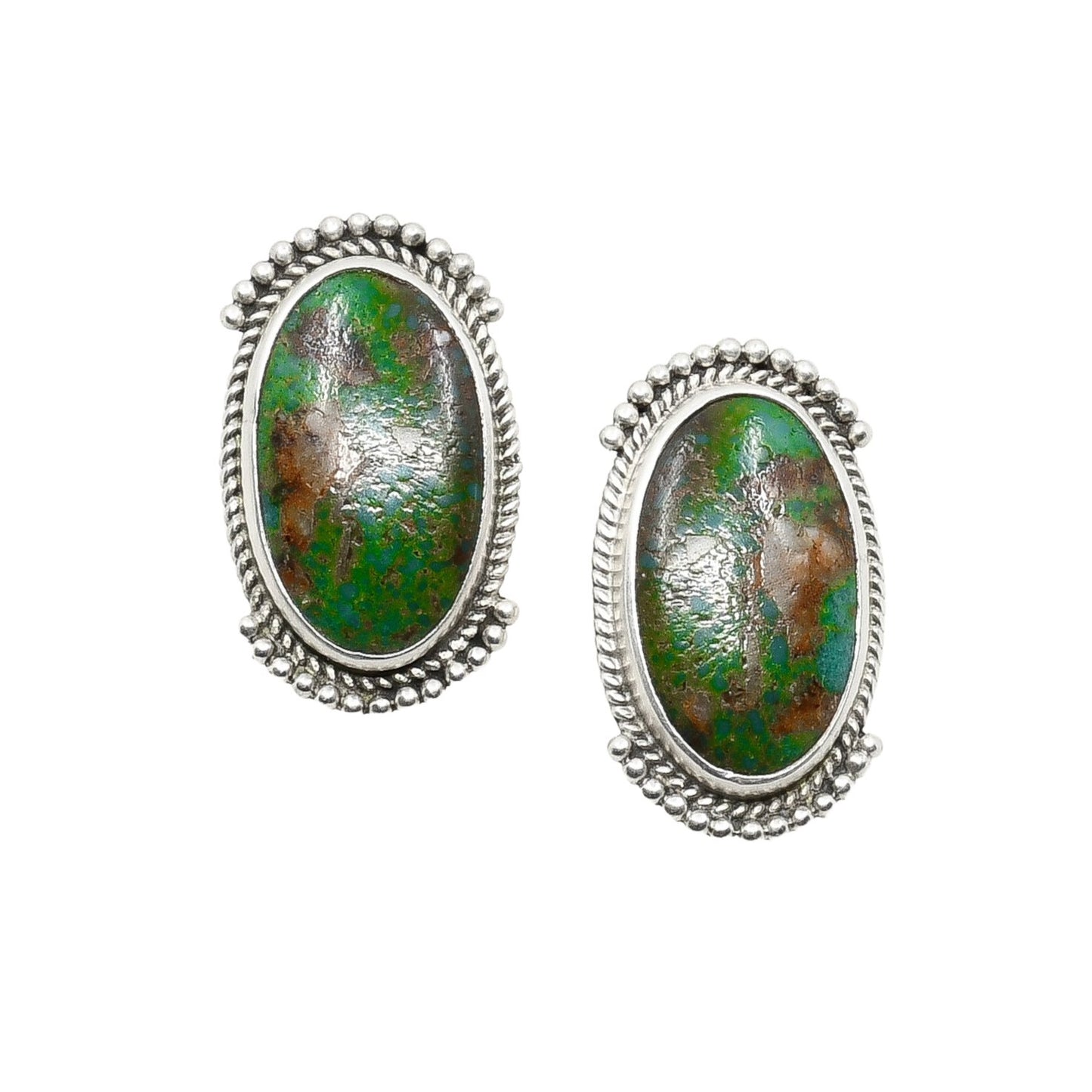 Natural Royston Turquoise Earrings By Quaid Shorty - Turquoise & Tufa