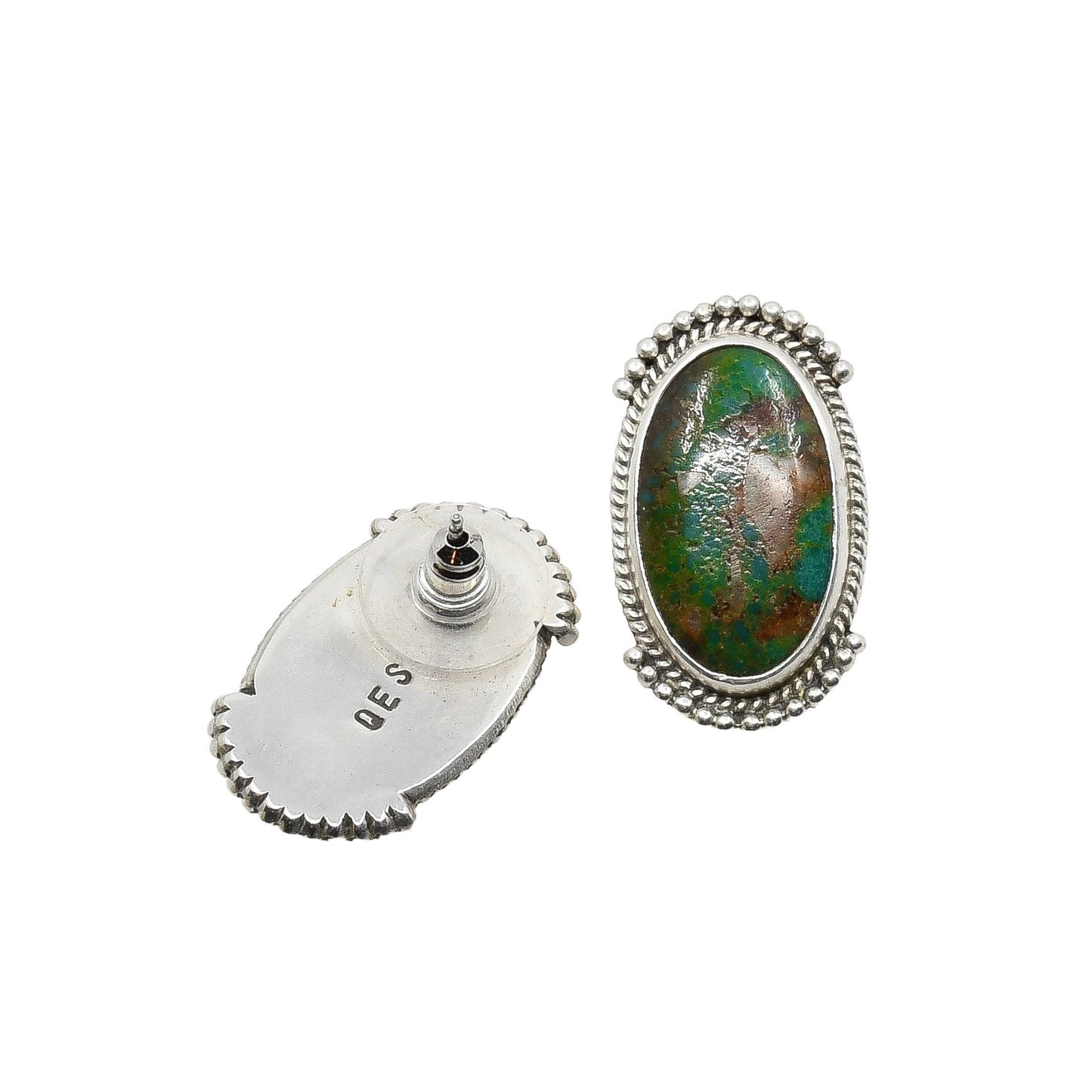 Natural Royston Turquoise Earrings By Quaid Shorty - Turquoise & Tufa