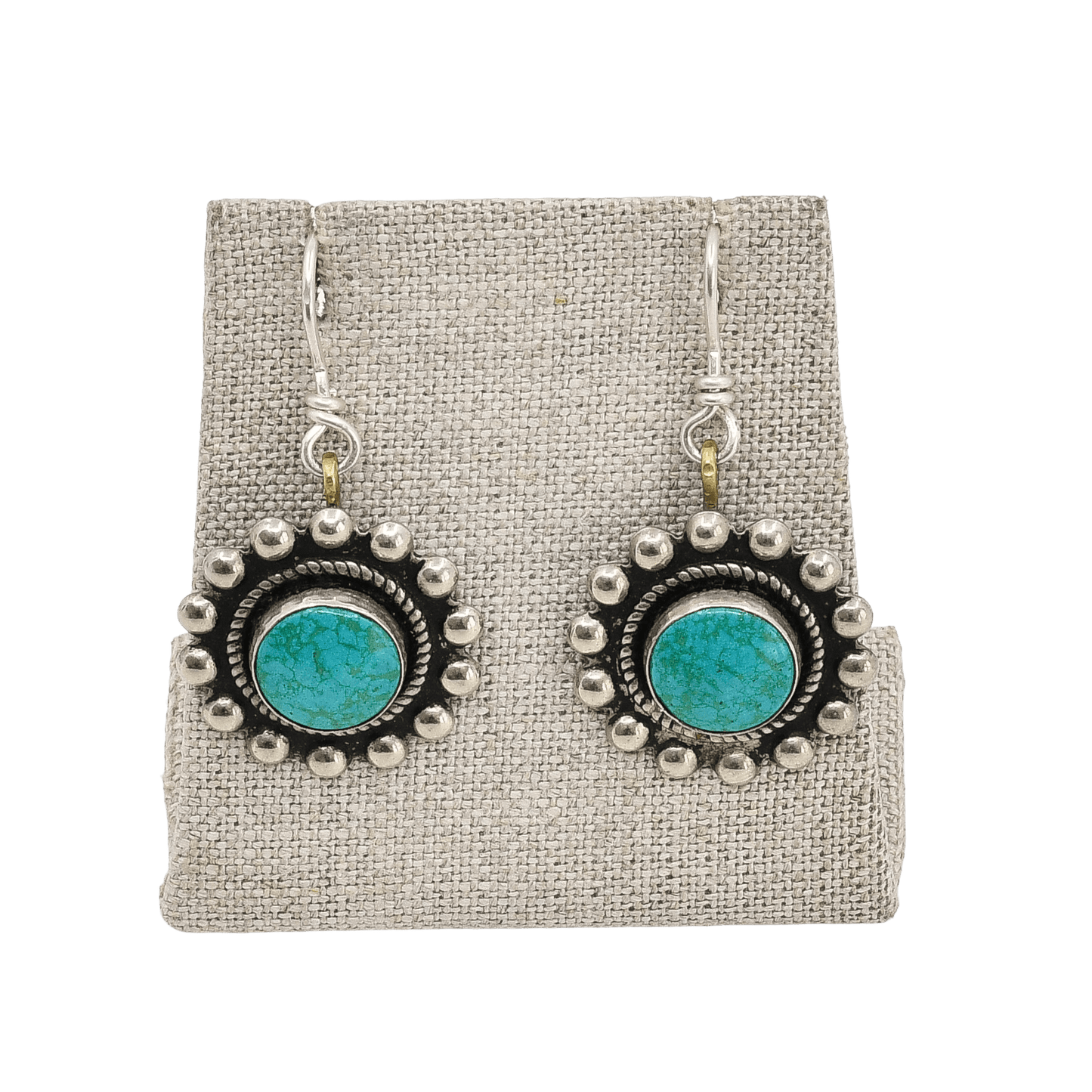 Old Fred Harvey Era Curio Shop Earrings - Turquoise & Tufa