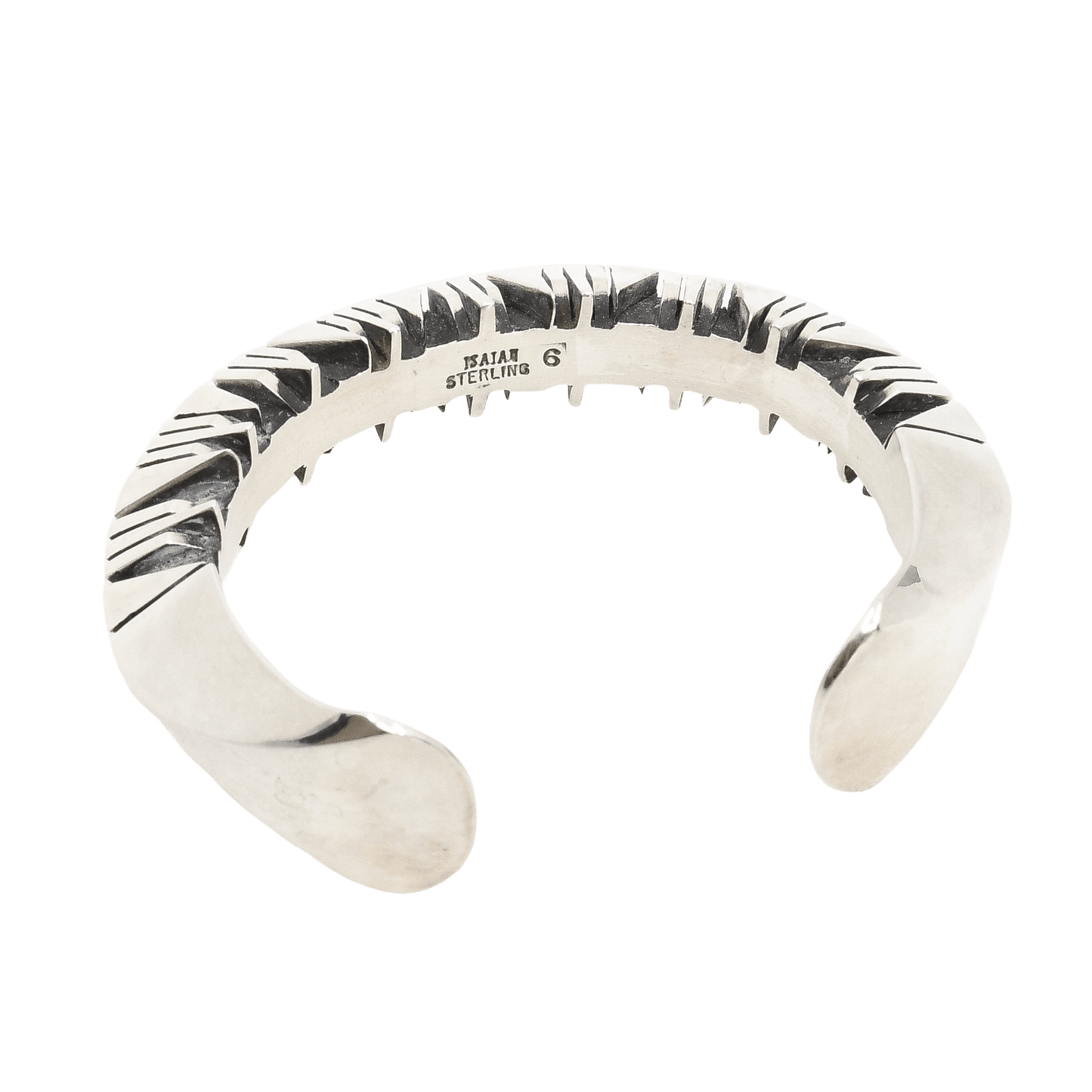 Silver Bracelet by Isaiah Ortiz - Turquoise & Tufa
