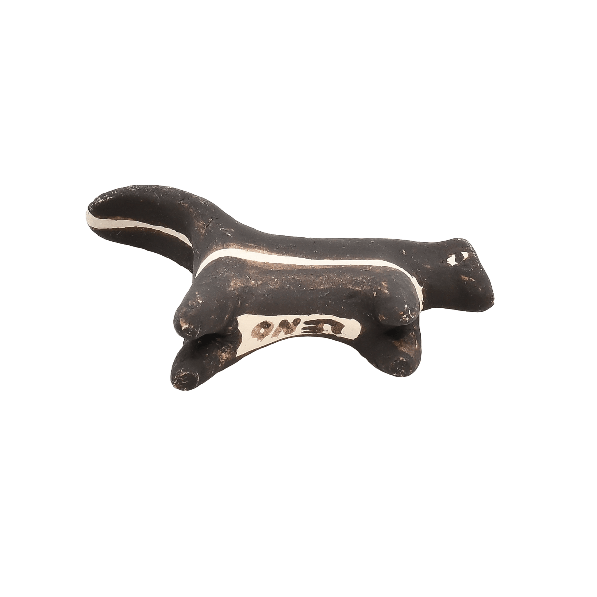 Small Skunk Pottery Figure by Juana Leno of Acoma Pueblo - Turquoise & Tufa
