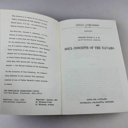 Soul Concepts of The Navajo by Berard Haile, O.F.M. - Turquoise & Tufa