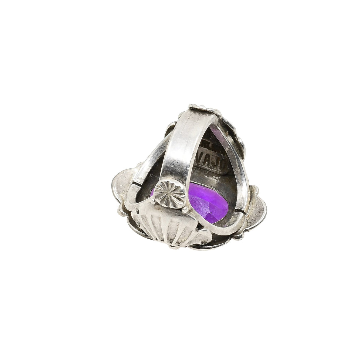 Vintage Clem Nalwood Ring of Silver and Amethyst - Turquoise & Tufa