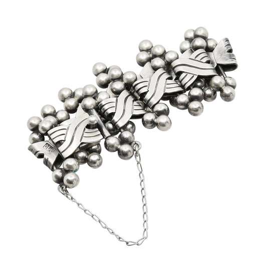 Vintage Hector Aguilar Silver Bracelet Six Spheres - Turquoise & Tufa