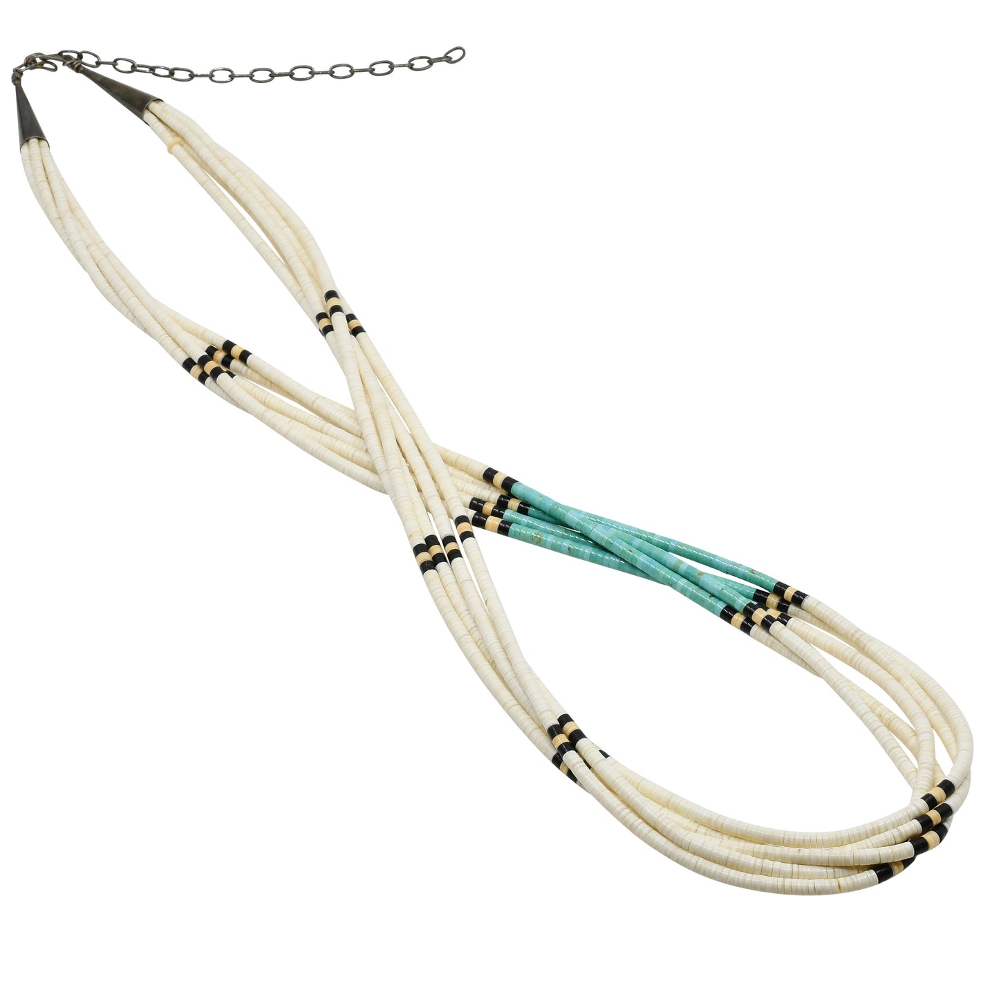 Vintage Heishi Necklace From Kewa Or Santo Domingo Pueblo - Turquoise & Tufa