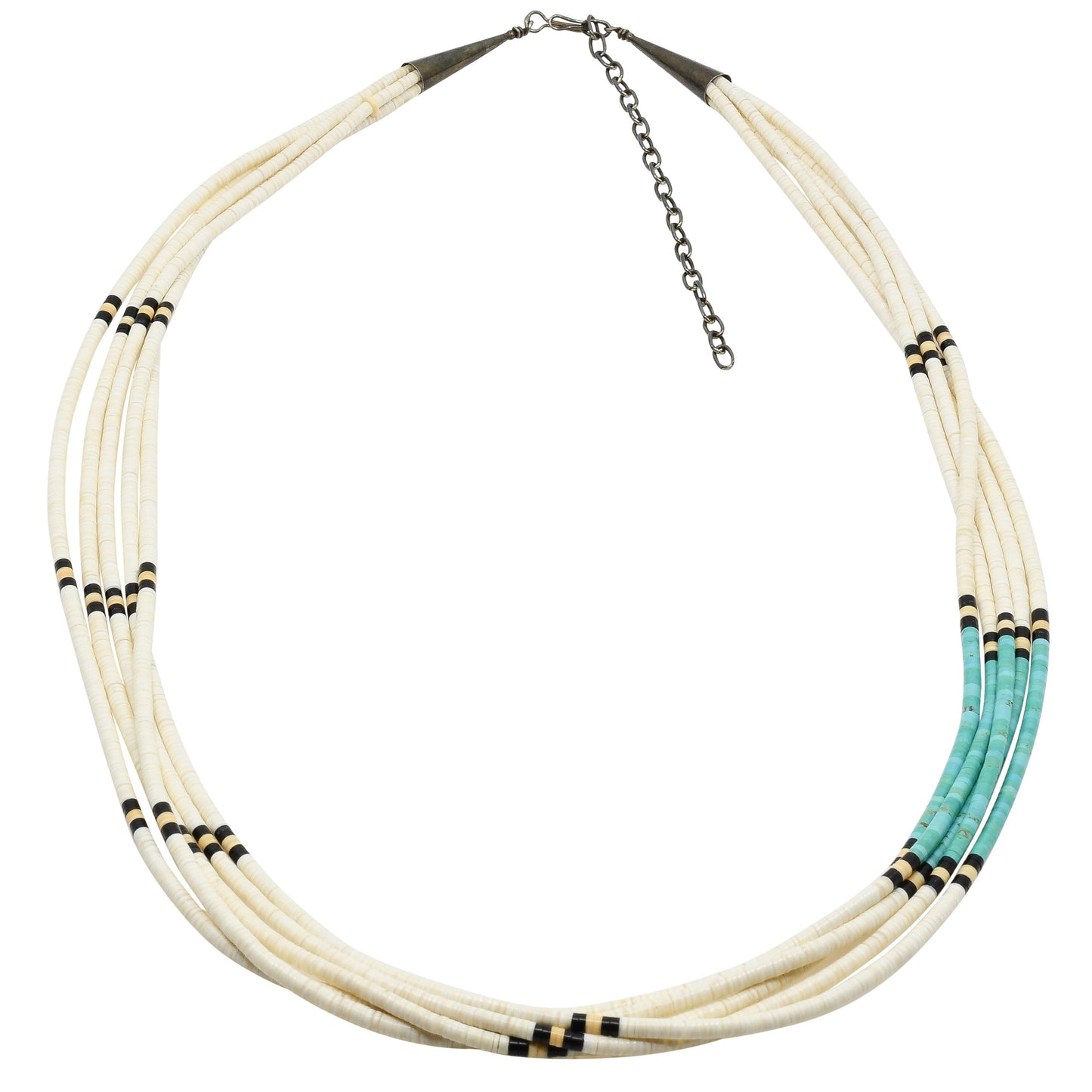 Vintage Heishi Necklace From Kewa Or Santo Domingo Pueblo - Turquoise & Tufa