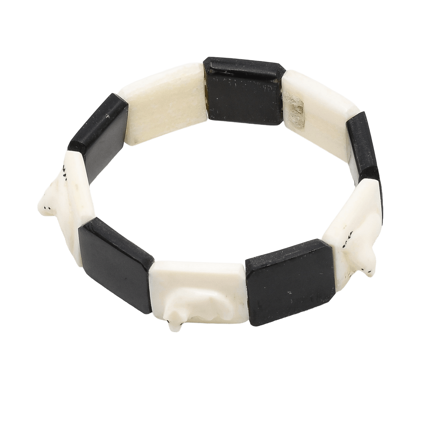 Vintage James Omiak Bracelet of Alaskan Creatures - Turquoise & Tufa