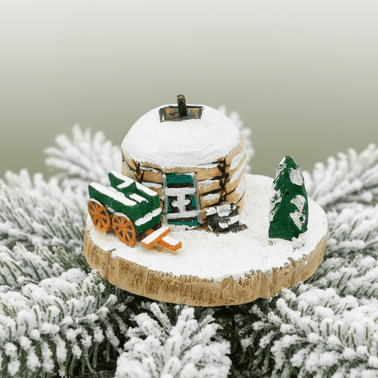 Vintage Leo Benally Winter Hogan Scene - Turquoise & Tufa