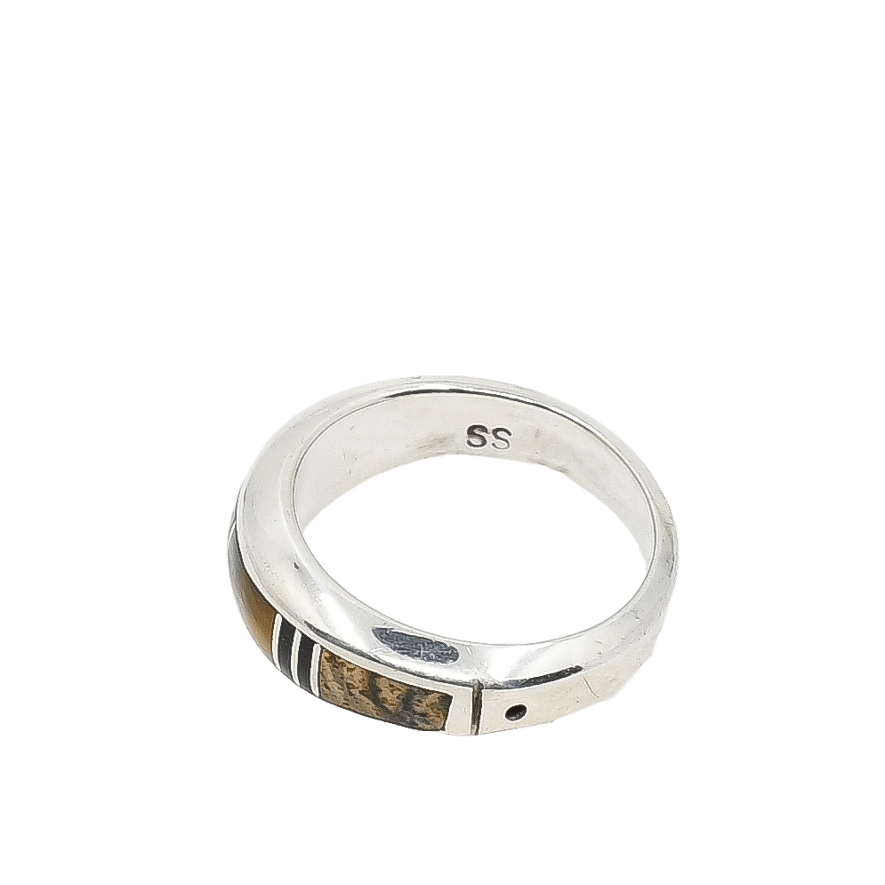 Vintage Navajo Inlay Ring of Earth Tones - Turquoise & Tufa