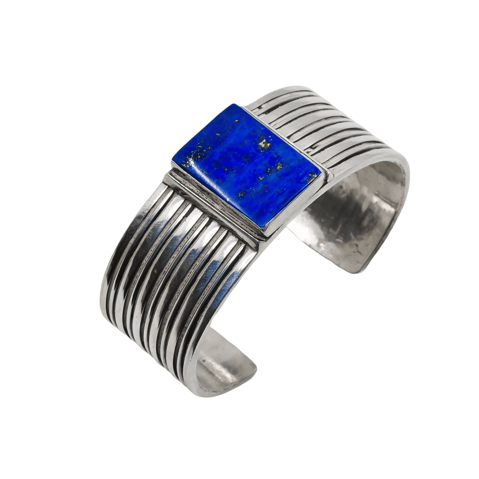 Vintage Navajo Lapis and Silver Bracelet - Turquoise & Tufa