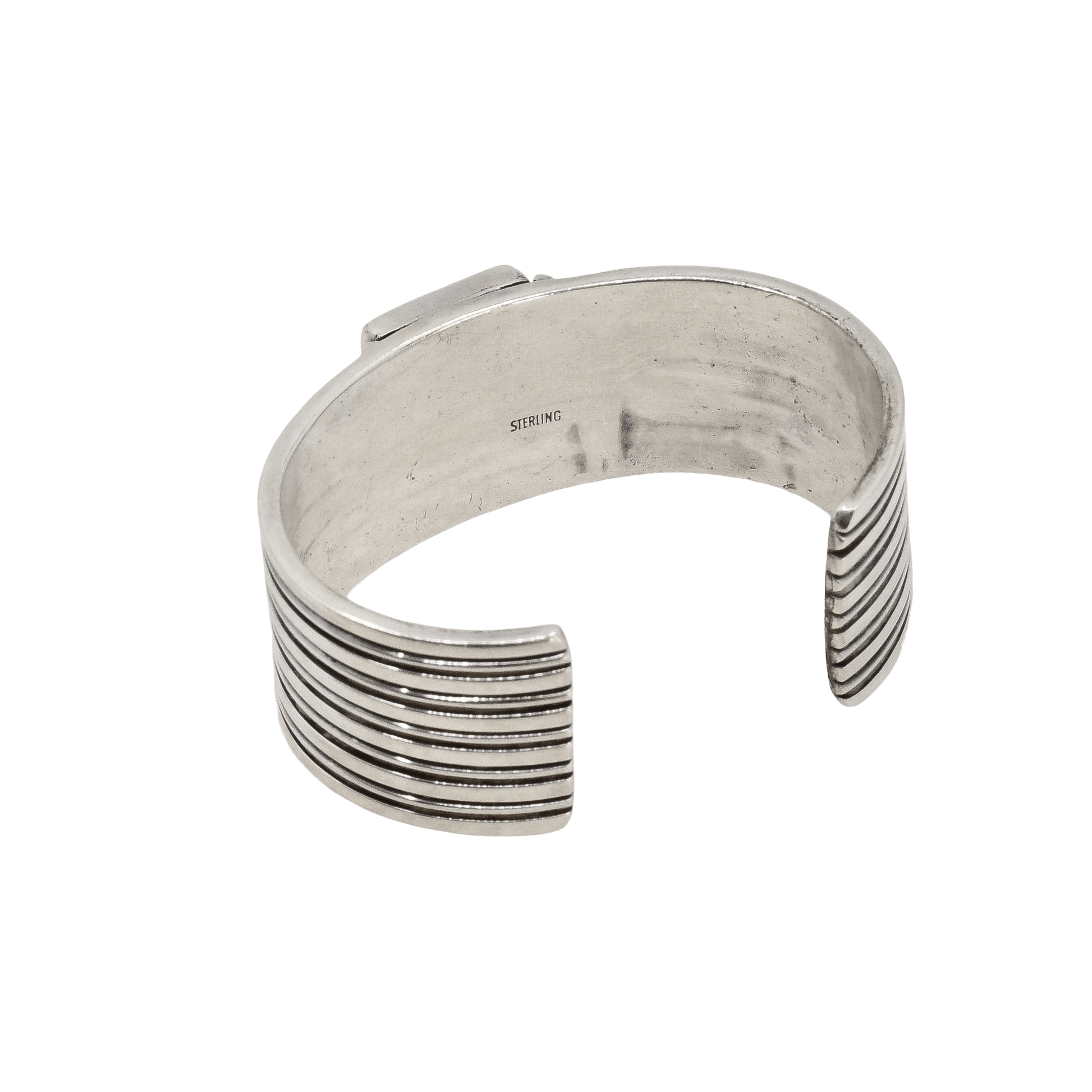 Vintage Navajo Lapis and Silver Bracelet - Turquoise & Tufa