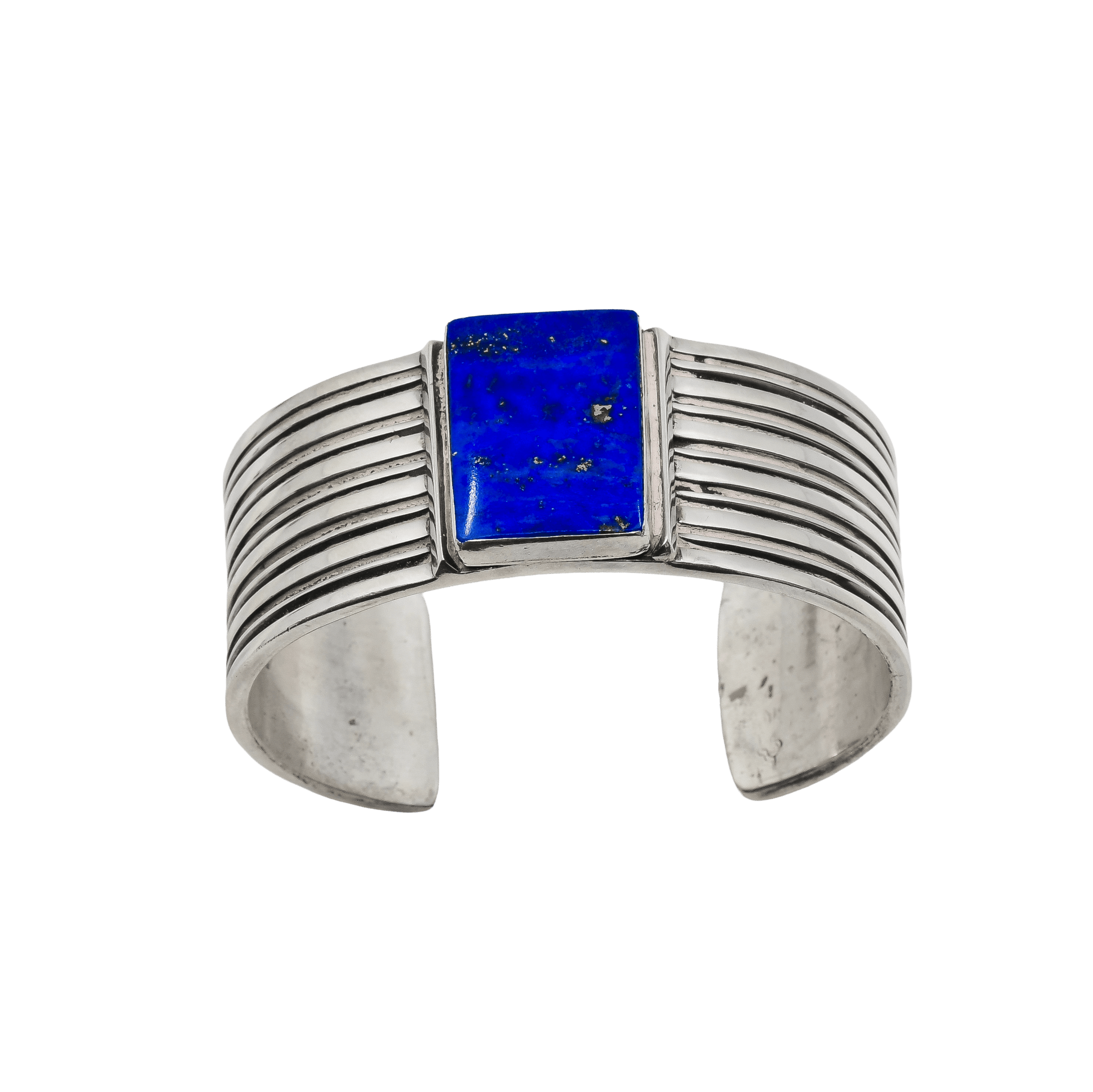 Vintage Navajo Lapis and Silver Bracelet - Turquoise & Tufa