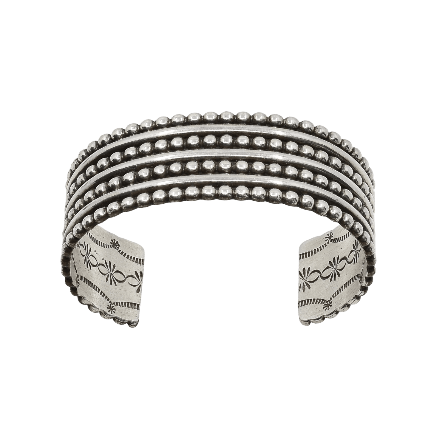 Vintage Navajo Silver Cuff By Jeffrey Mutte - Turquoise & Tufa