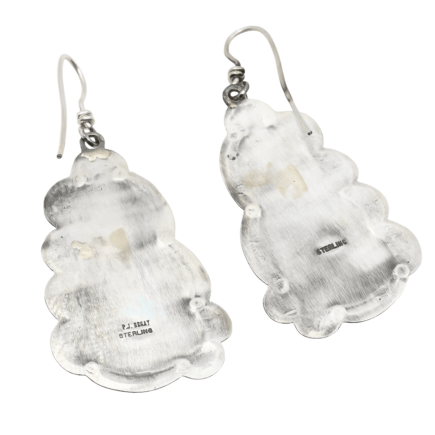 Vintage Navajo Turquoise Dangle Earrings By Paul Begay - Turquoise & Tufa