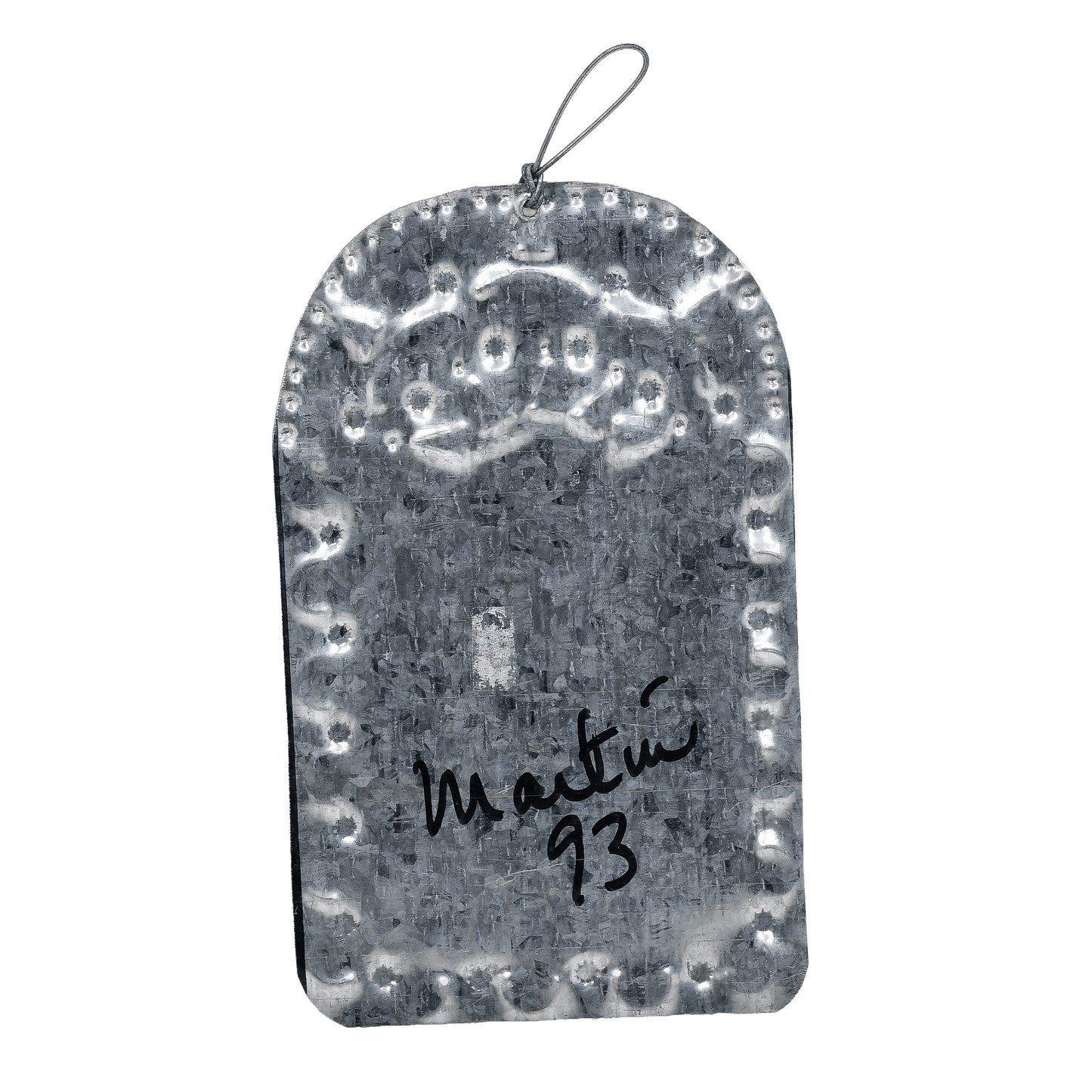 Vintage New Mexican Punched Tin Retablo of San Rafael - Turquoise & Tufa