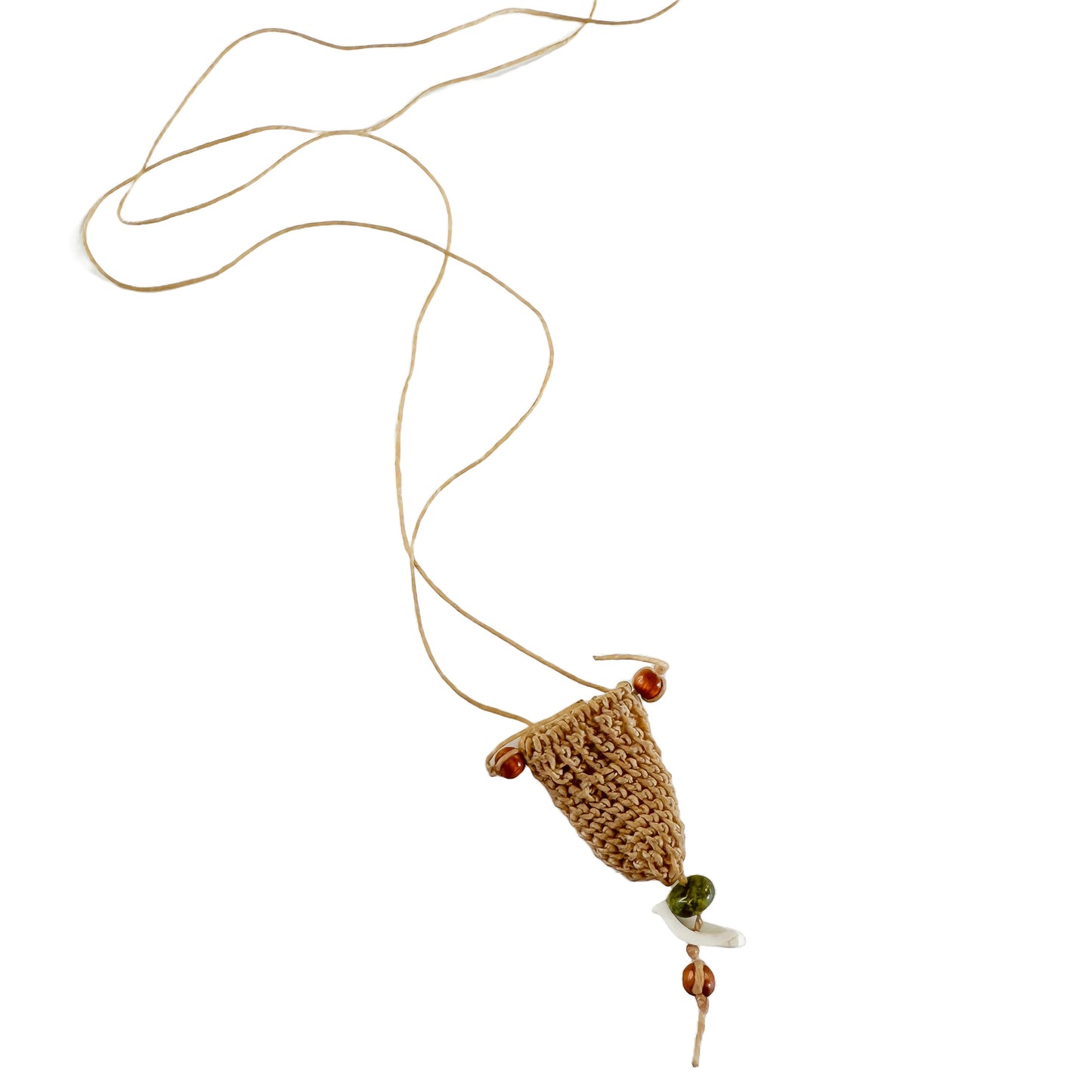 Vintage Northwest Coast Woven Basket Necklace - Turquoise & Tufa