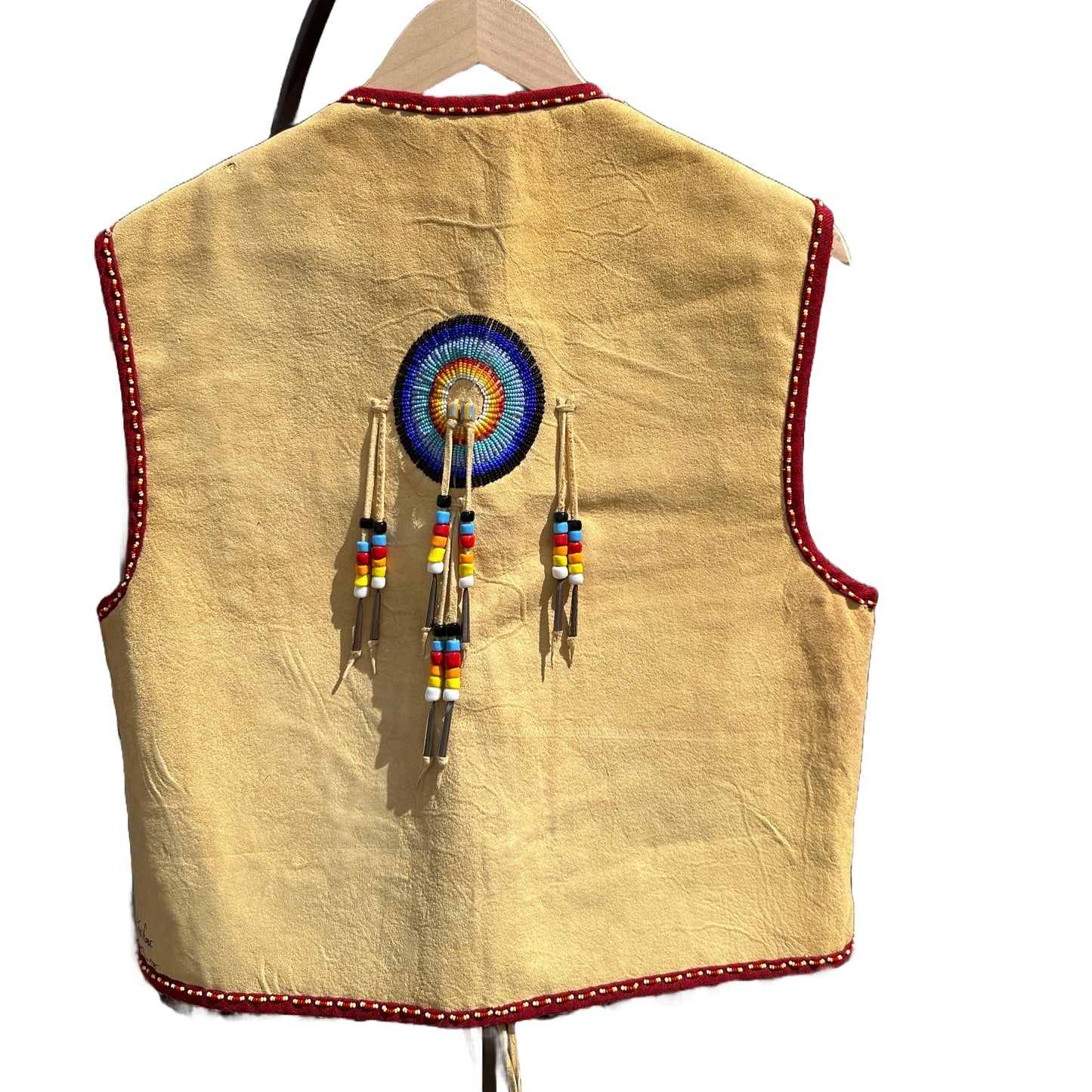 Vintage Oglala Lakota Beaded Pictorial Horse Vest By Douglas Fast Horse - Turquoise & Tufa