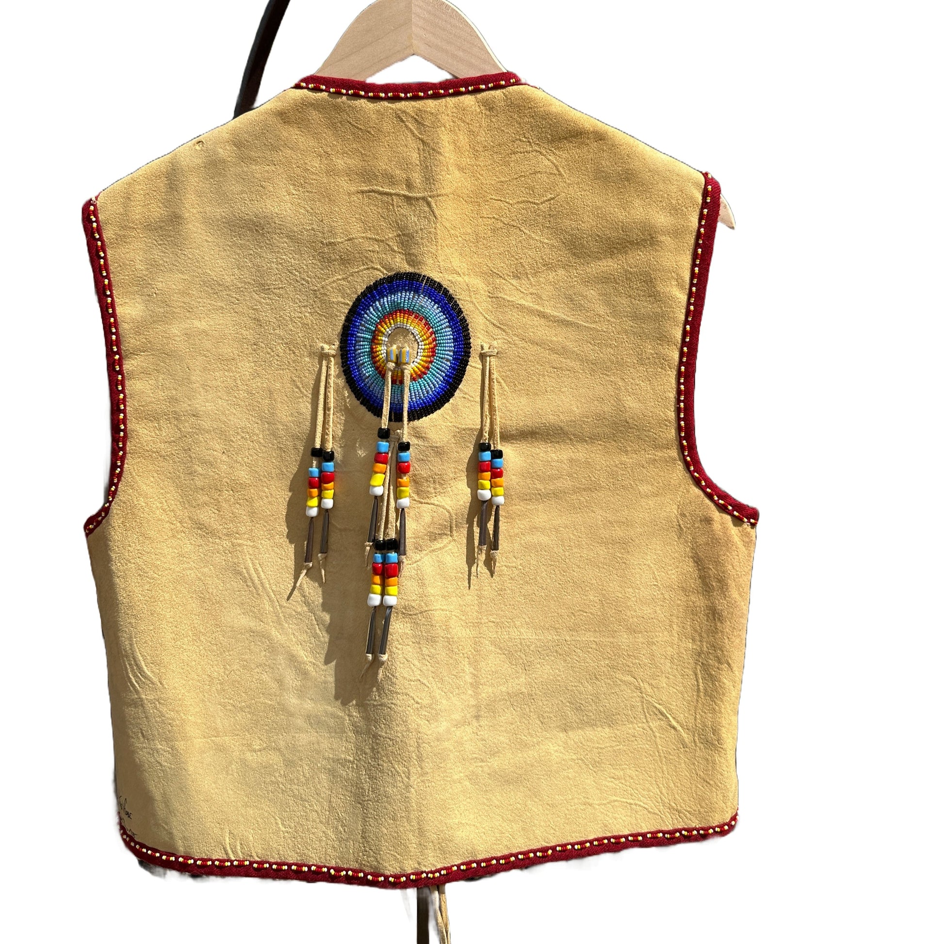 Vintage Oglala Lakota Beaded Pictorial Horse Vest By Douglas Fast Horse - Turquoise & Tufa