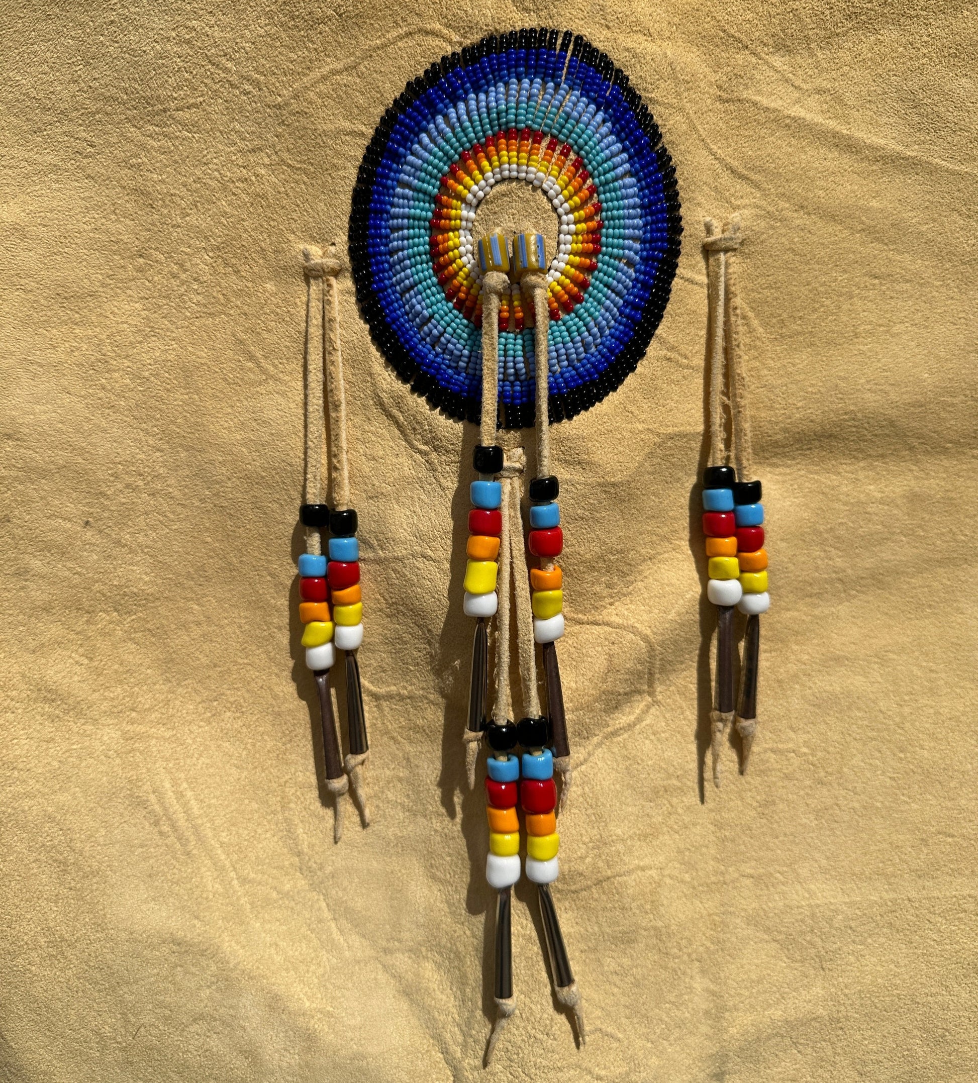 Vintage Oglala Lakota Beaded Pictorial Horse Vest By Douglas Fast Horse - Turquoise & Tufa