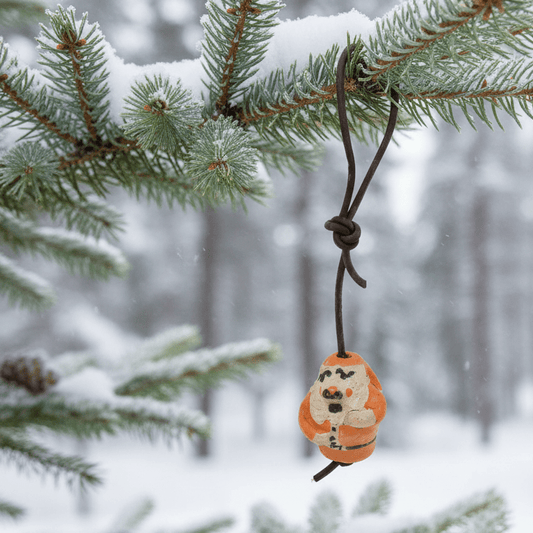 Vintage Santa Pig Ornament by Ione Coriz of Kewa Pueblo - Turquoise & Tufa