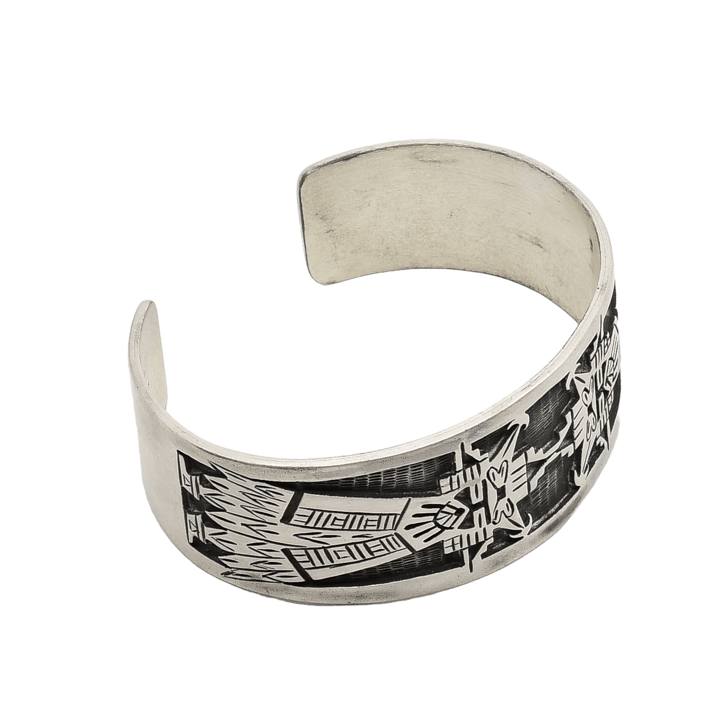 Vintage Sterling SIlver Hopi Overlay Bracelet of Salako Mana and Taka - Turquoise & Tufa