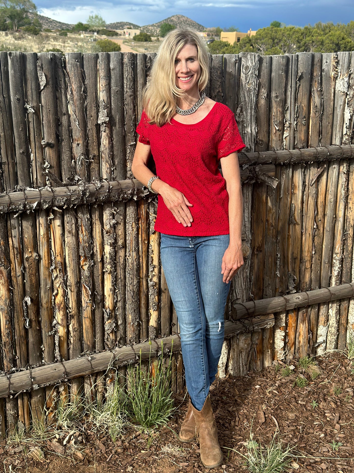 Vintage William Spratling Large Silver Chain Link Necklace - Turquoise & Tufa