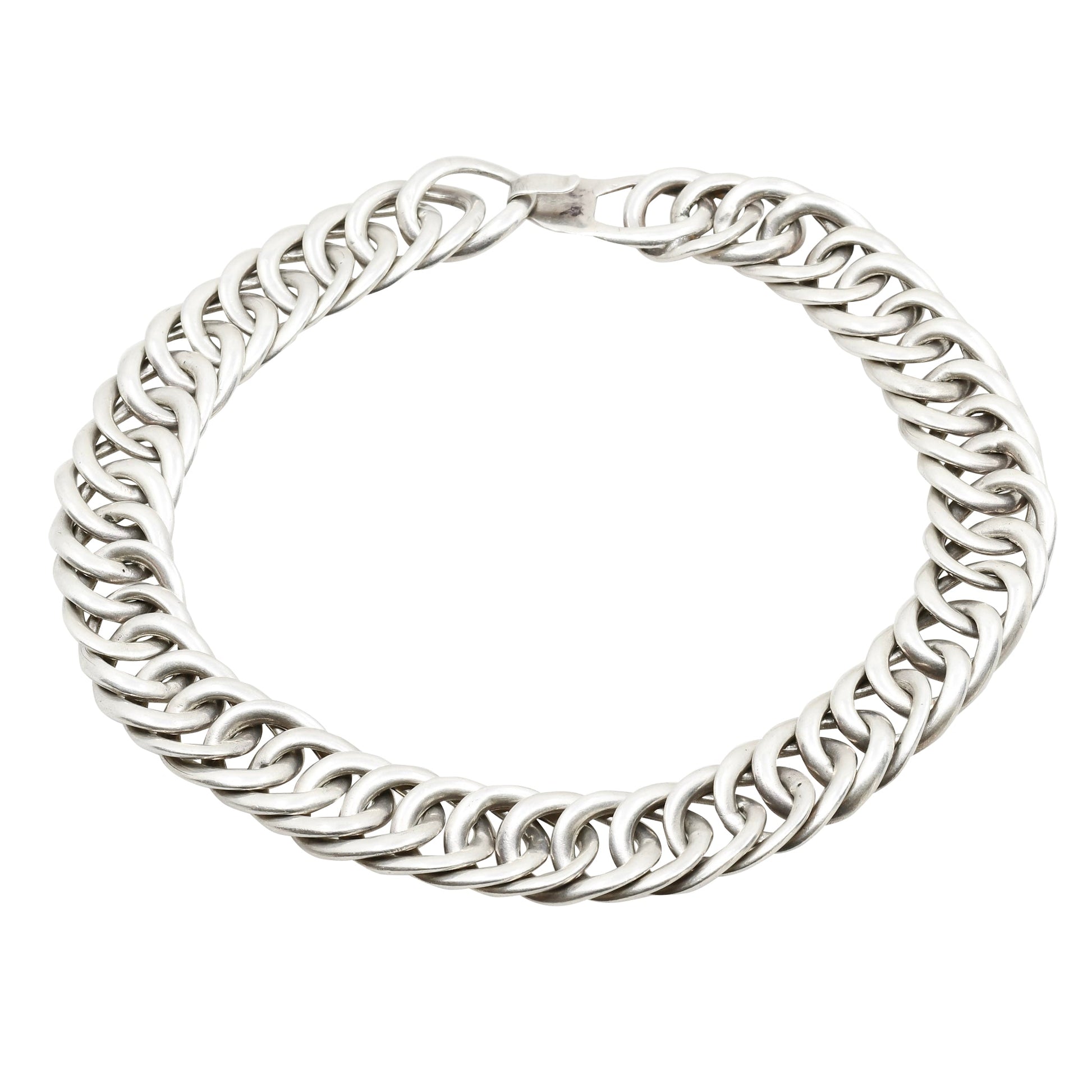 Vintage William Spratling Silver Necklace Medium Sized Links First Design Period - Turquoise & Tufa