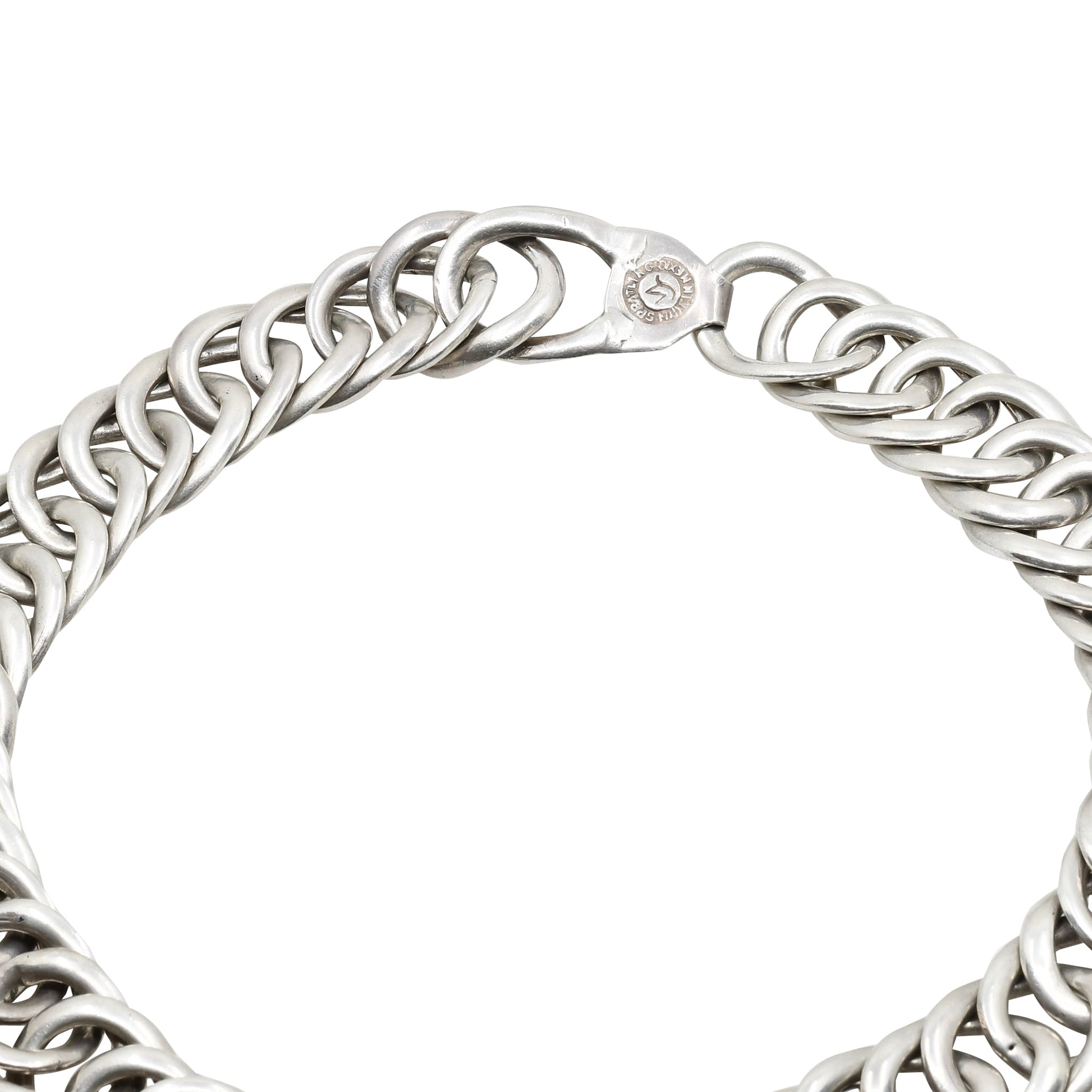 Vintage William Spratling Silver Necklace Medium Sized Links First Design Period - Turquoise & Tufa