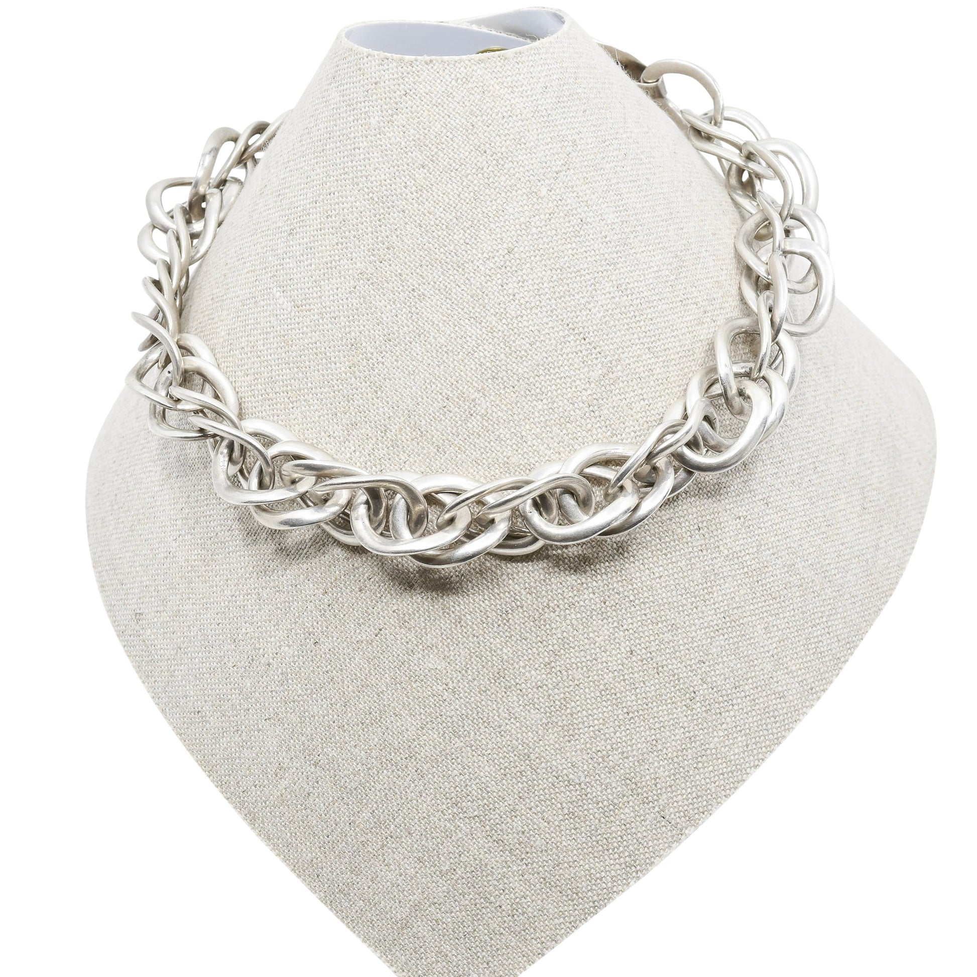 Vintage William Spratling Silver Necklace Medium Sized Links First Design Period - Turquoise & Tufa