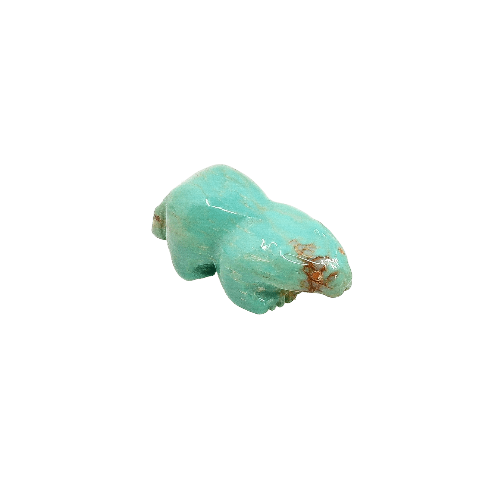 Vintage Zuni Beaver Fetish of Turquoise - Turquoise & Tufa