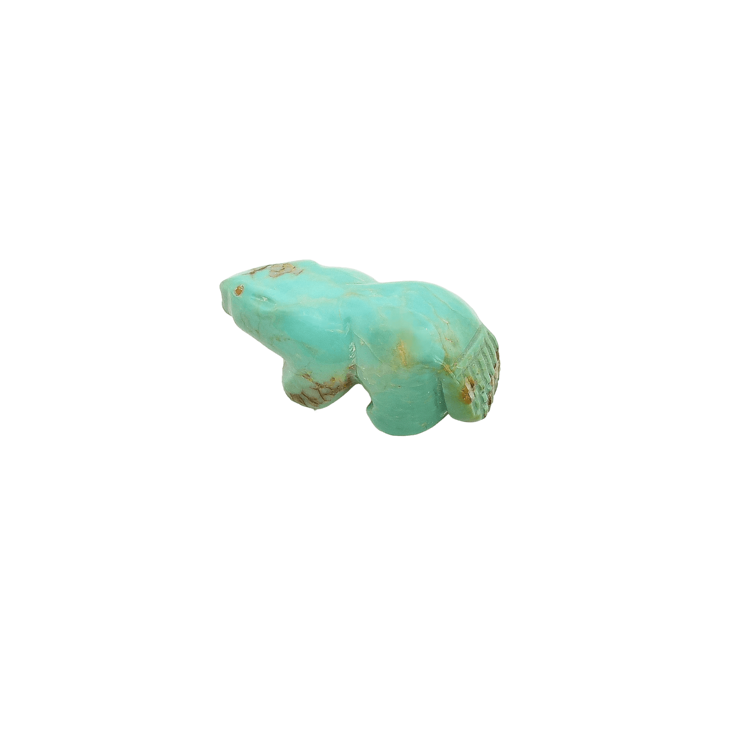 Vintage Zuni Beaver Fetish of Turquoise - Turquoise & Tufa