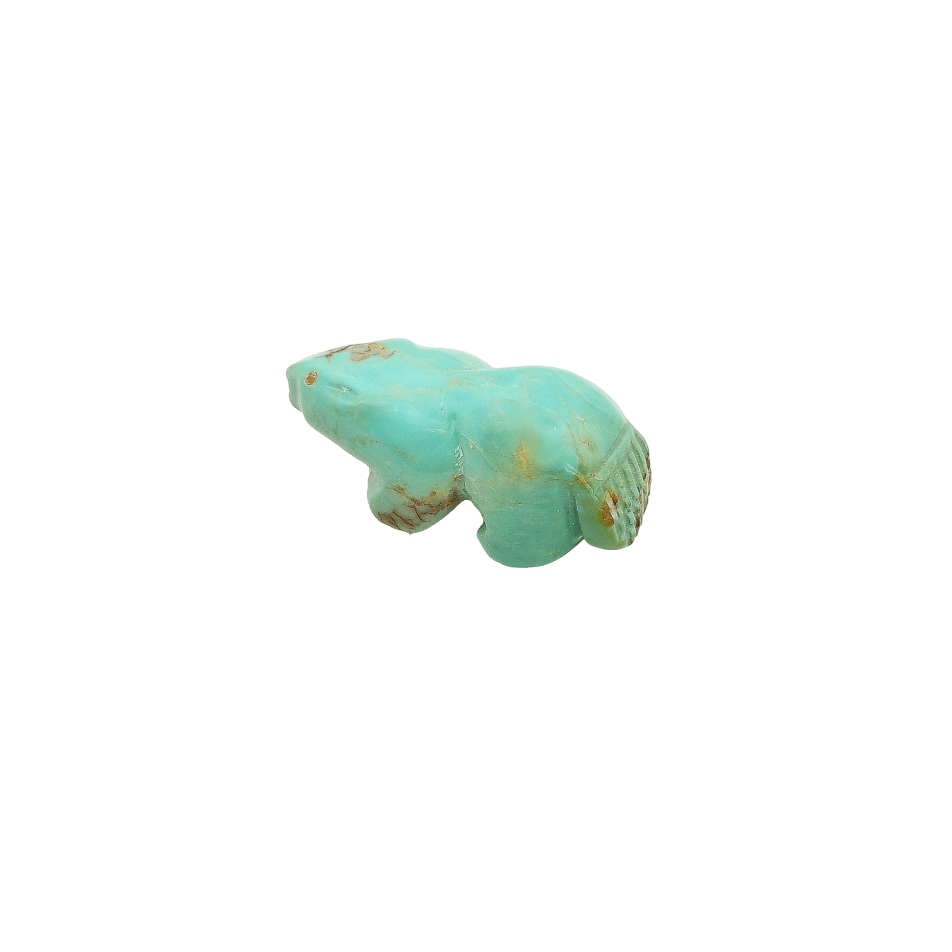 Vintage Zuni Beaver Fetish of Turquoise - Turquoise & Tufa