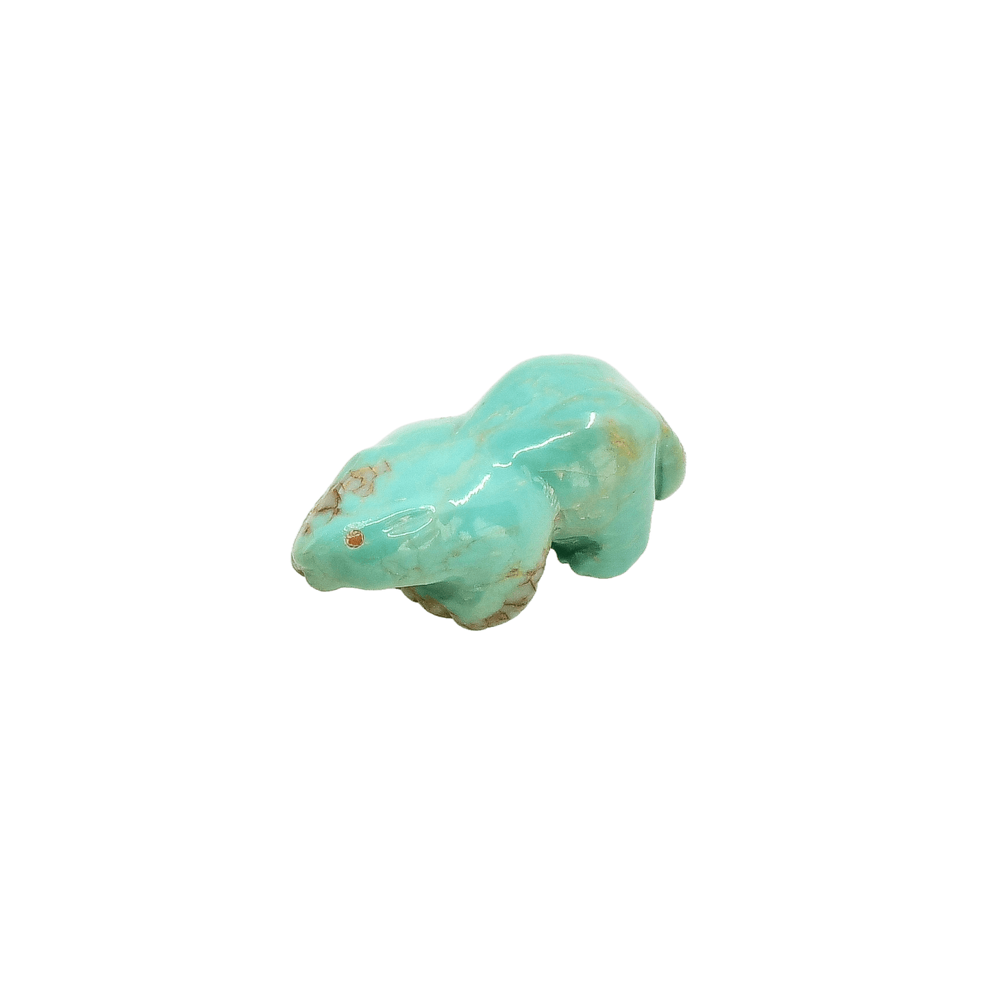 Vintage Zuni Beaver Fetish of Turquoise - Turquoise & Tufa