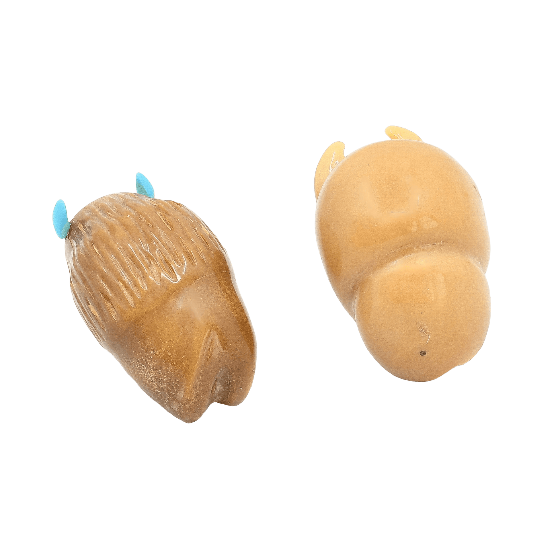 Zuni Fetish Set Of Papa and Baby Bison Fetish Carvings - Turquoise & Tufa