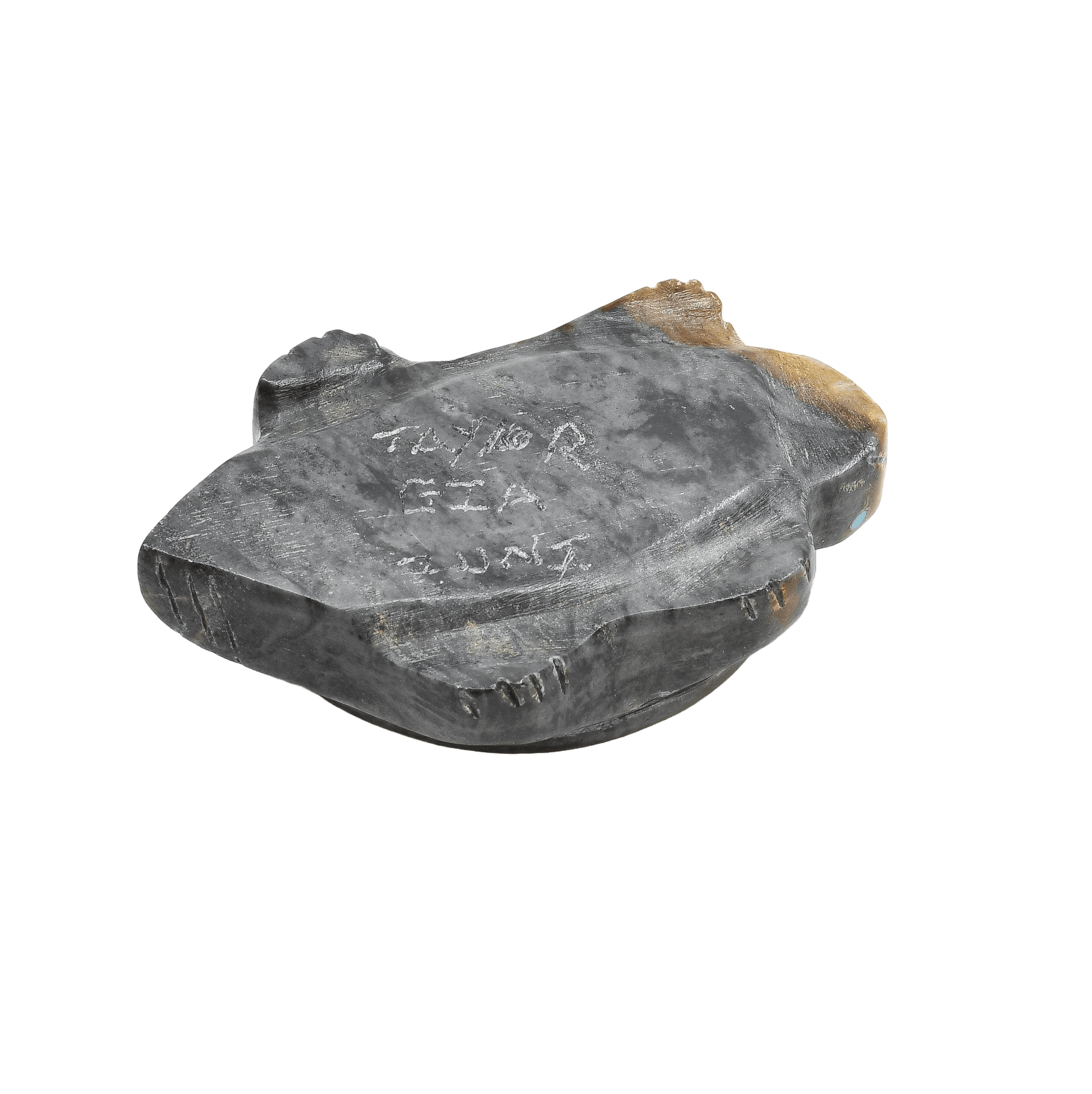 Zuni Inlaid Sea Turtle Fetish By Taylor Gia - Turquoise & Tufa