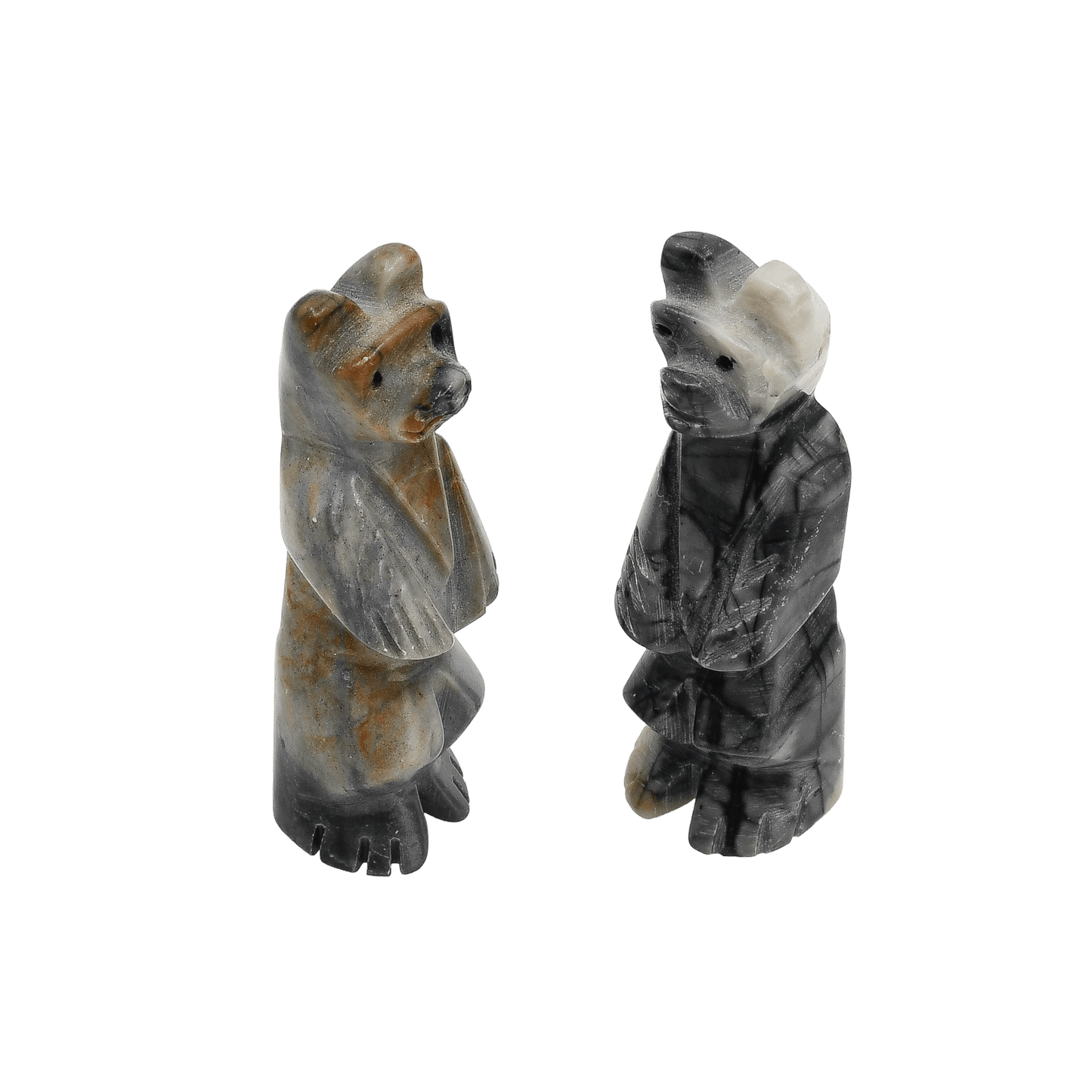 Zuni Standing Bear Fetish Brothers of Picasso Marble - Turquoise & Tufa