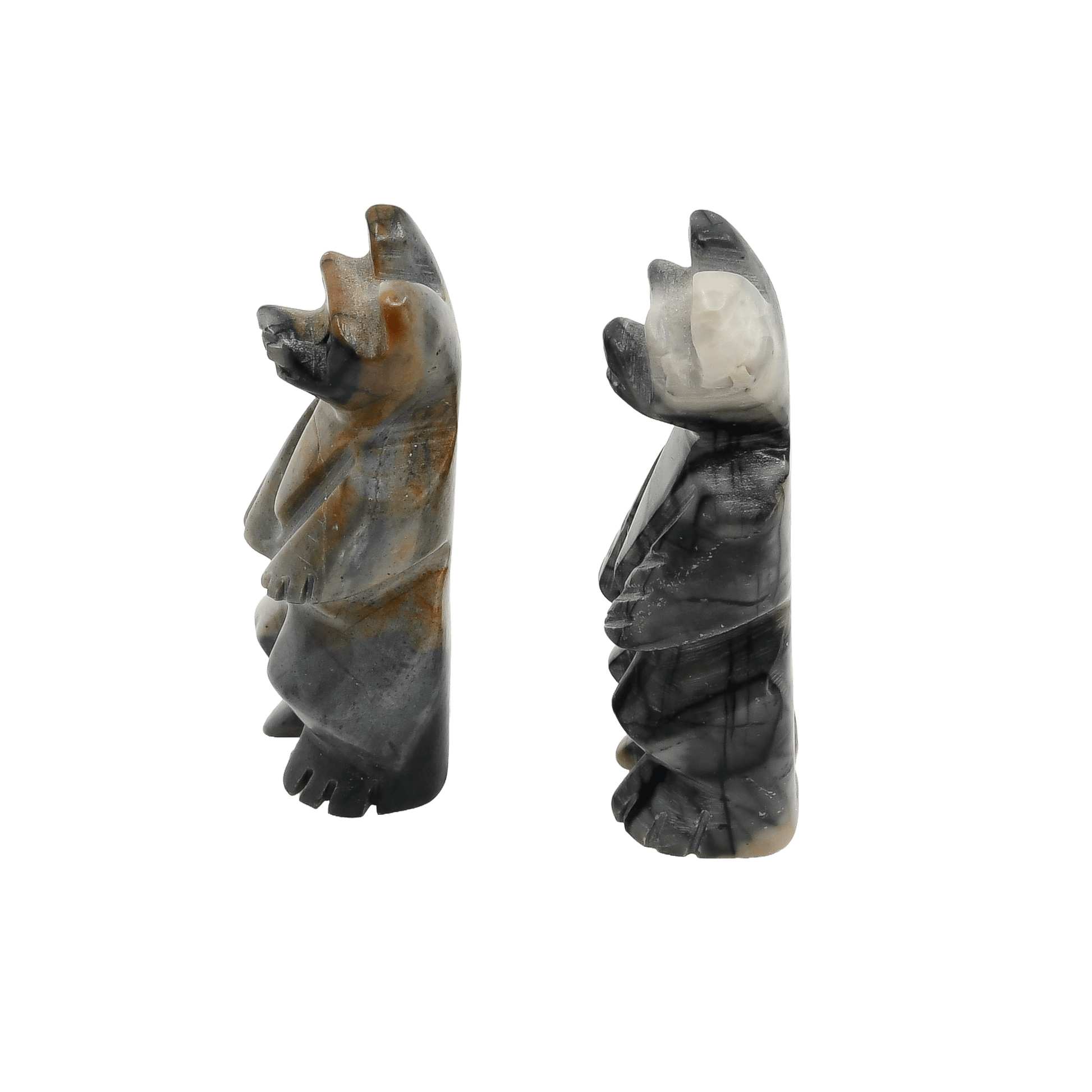 Zuni Standing Bear Fetish Brothers of Picasso Marble - Turquoise & Tufa